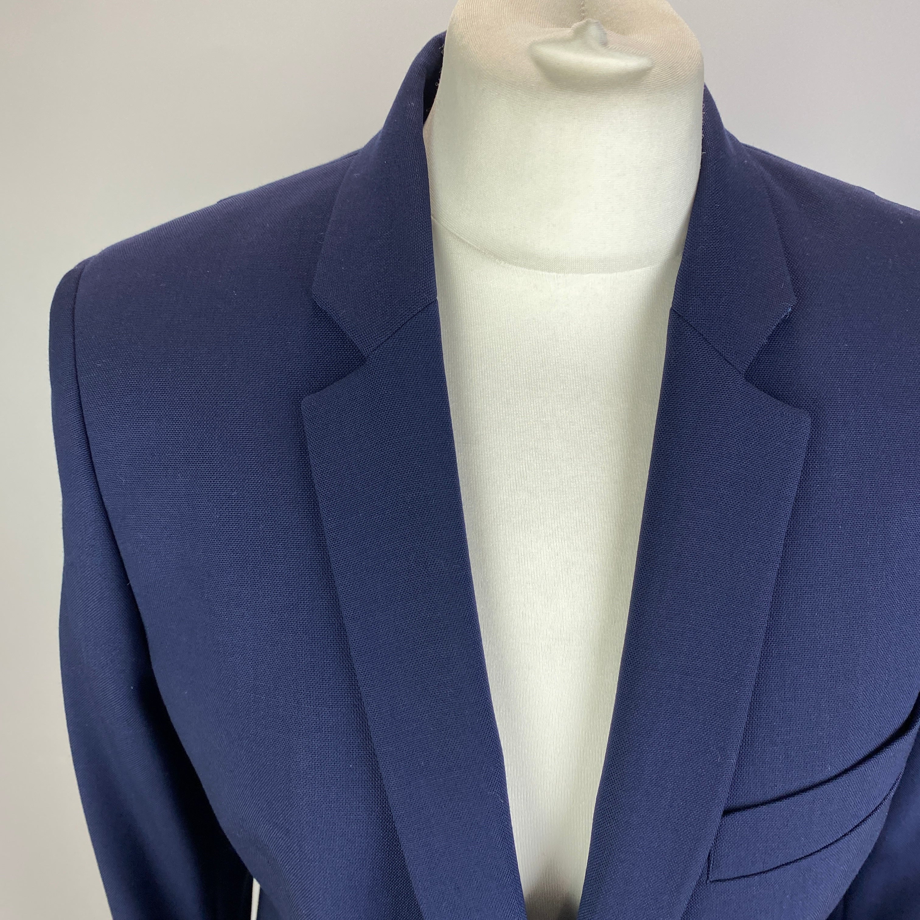 Paul Smith Navy Wool Skinny Lapel Long Jacket M