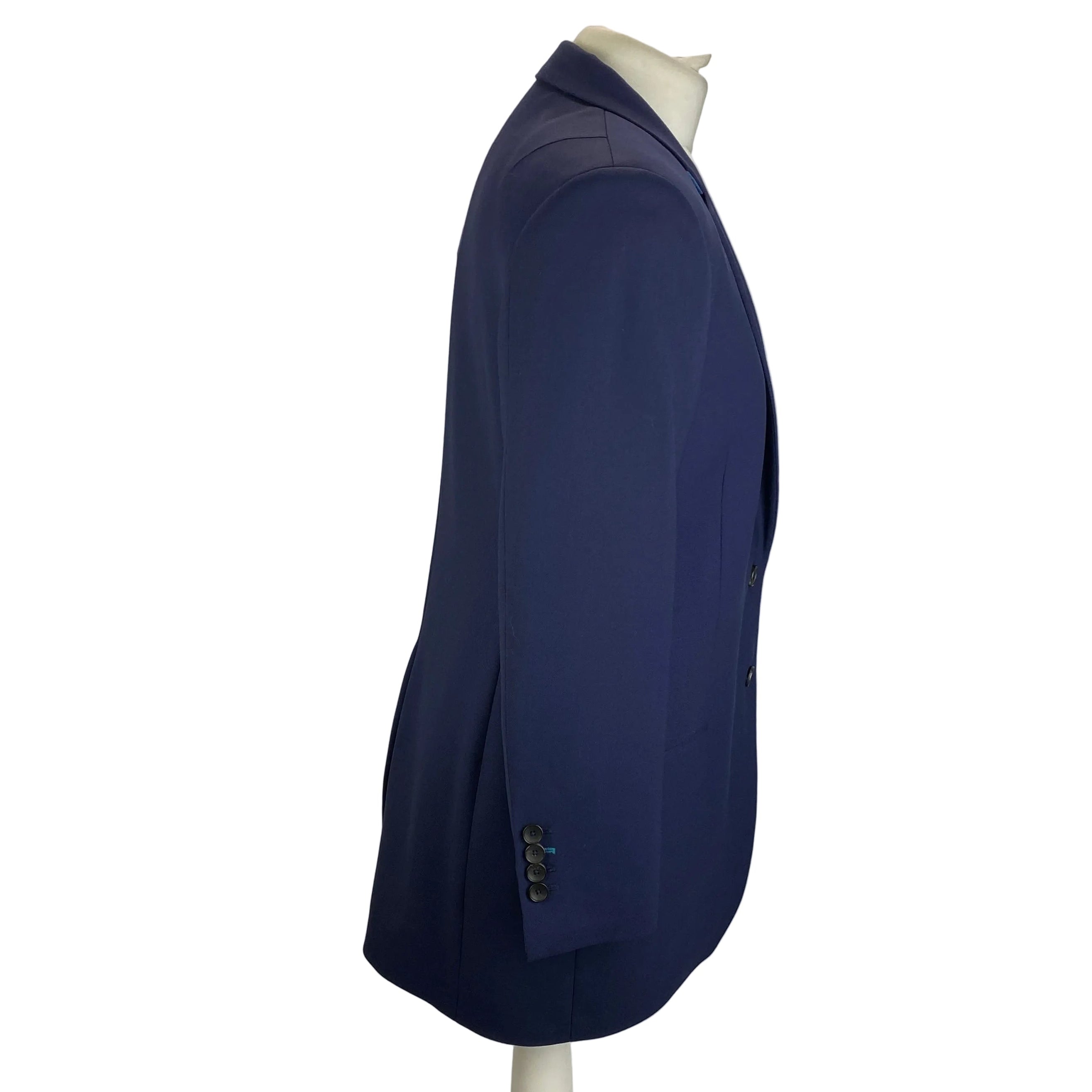 Paul Smith Navy Wool Skinny Lapel Long Jacket M