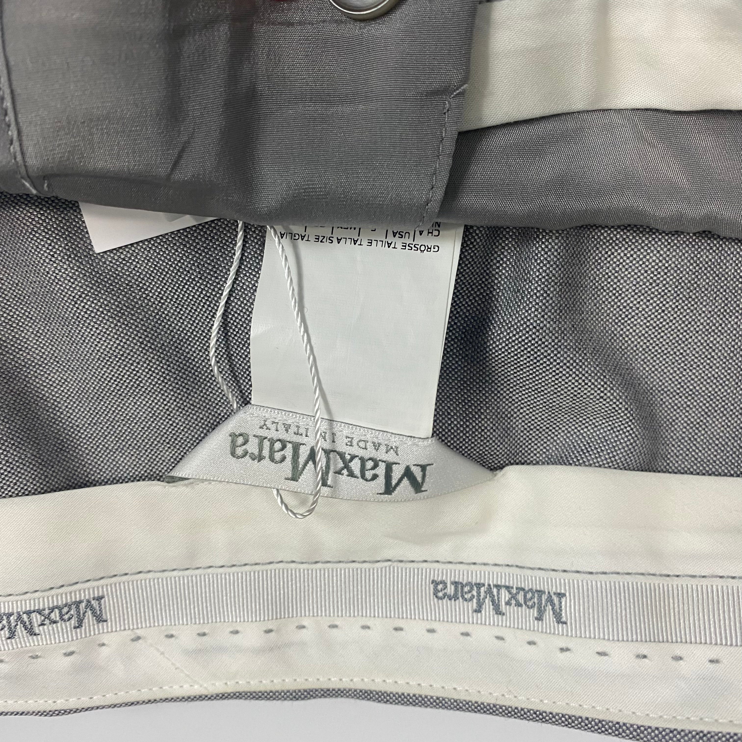 Max Mara Pearl Grey Straight Leg Trousers S