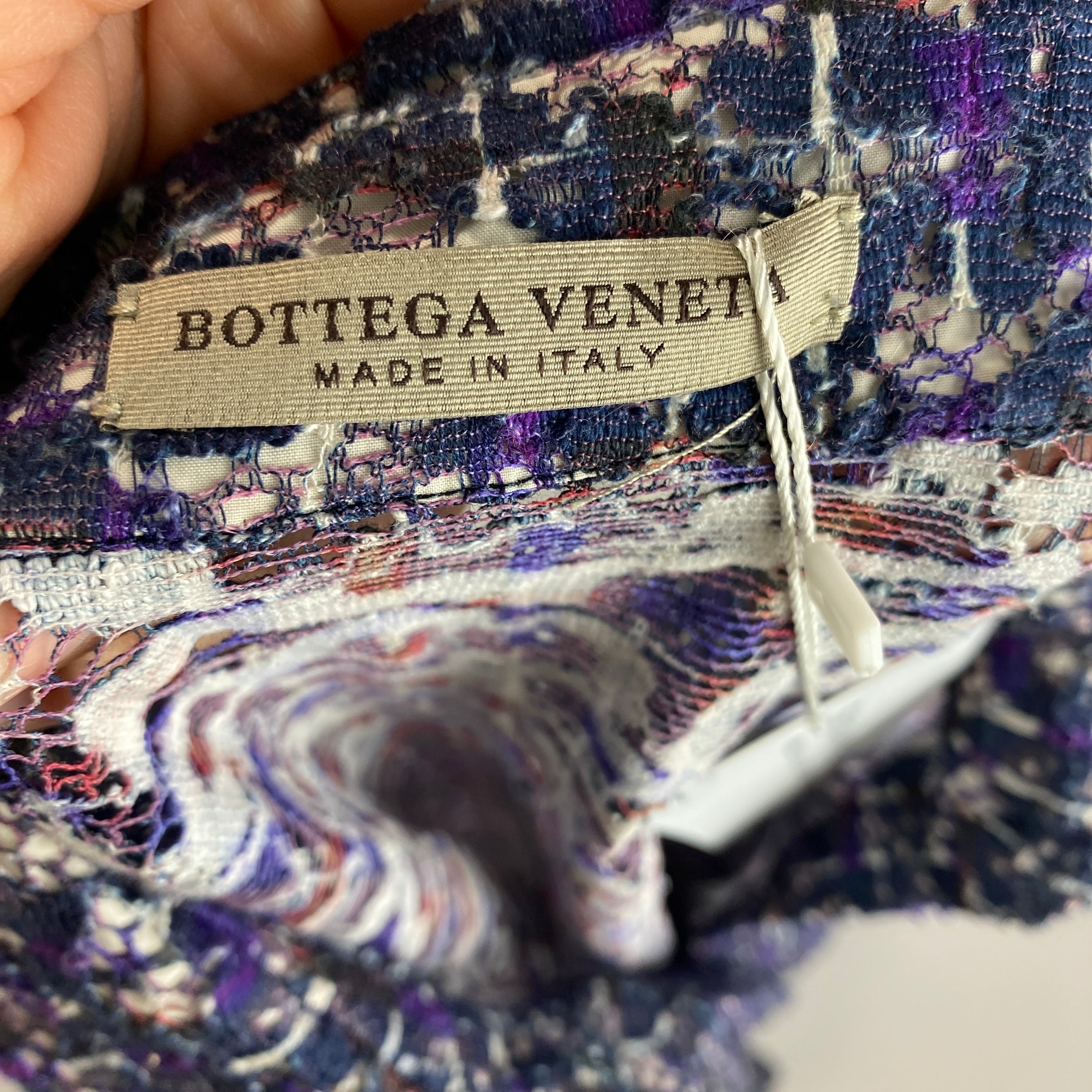 Bottega Veneta Blue & Violet Lace Shirt S