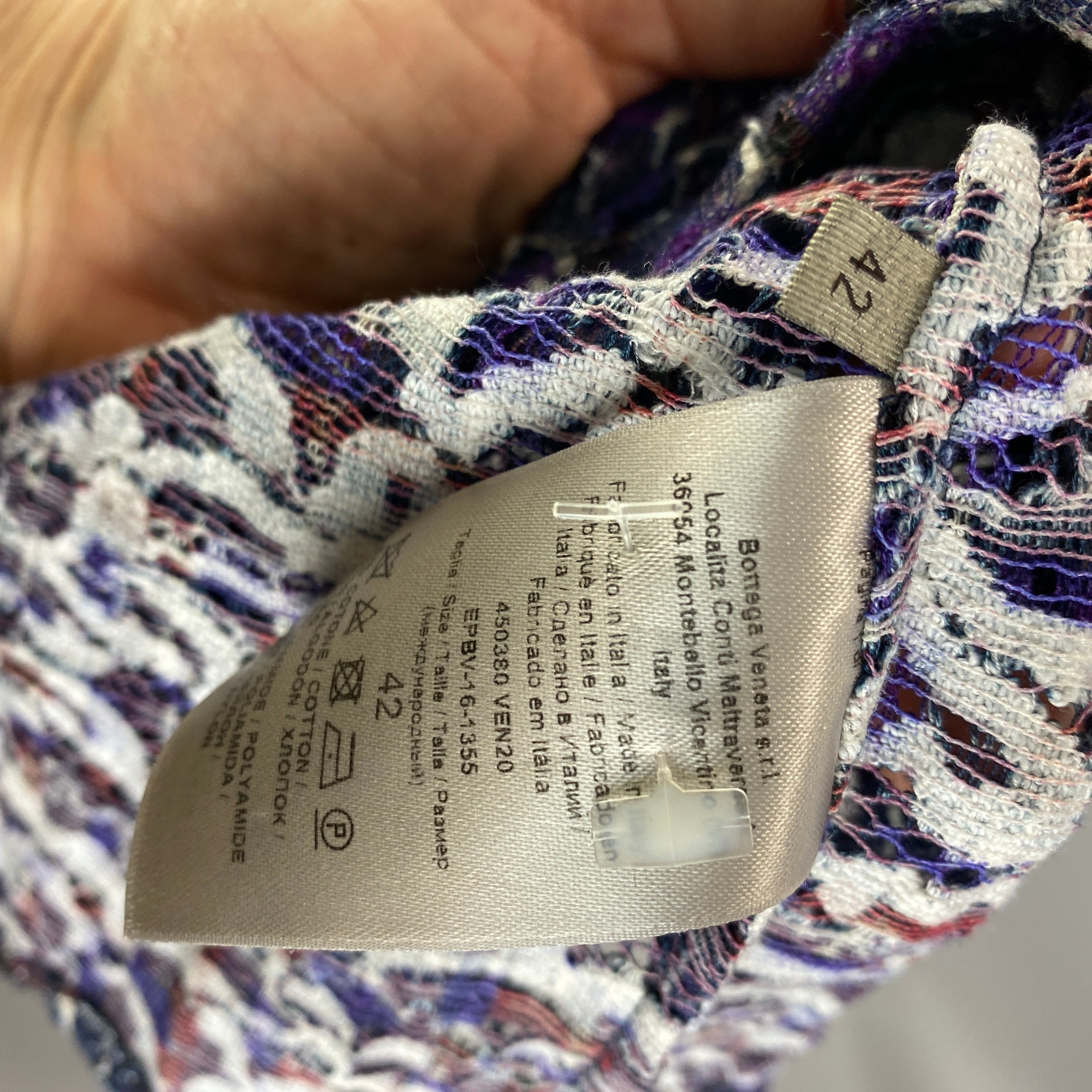 Bottega Veneta Blue & Violet Lace Shirt S