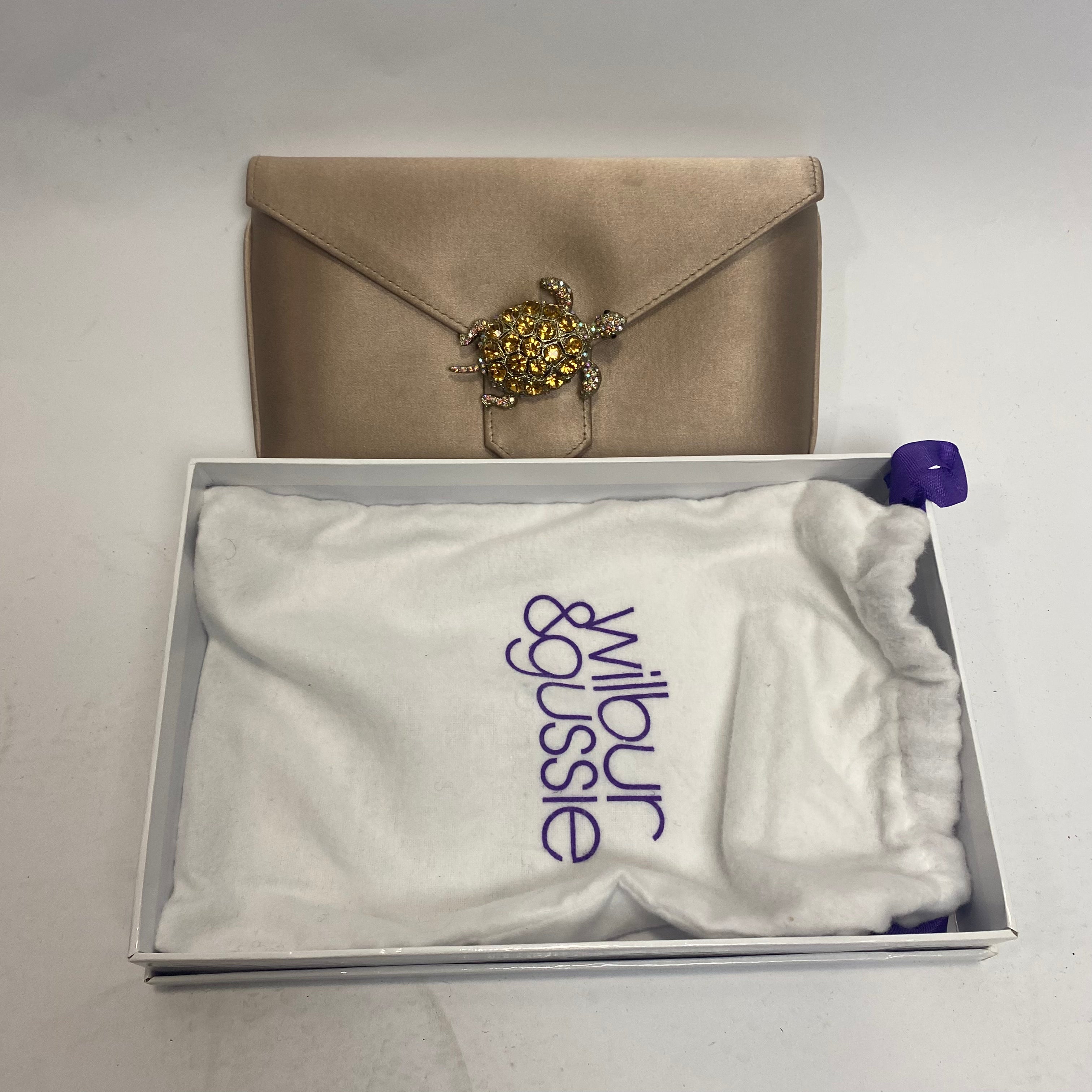 Wilbur & Gussie New Oyster Silk Jewelled Charlie Clutch