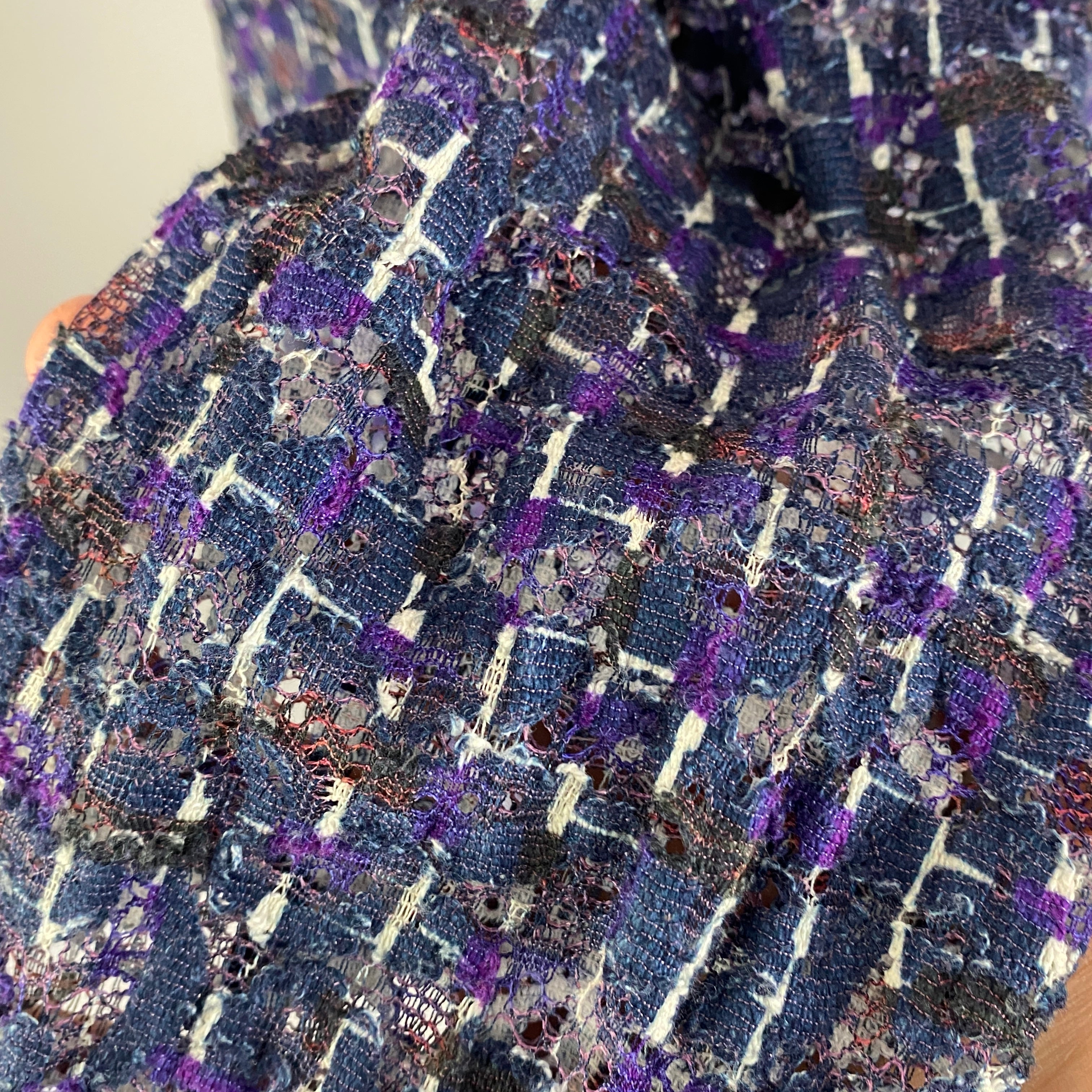 Bottega Veneta Blue & Violet Lace Shirt S