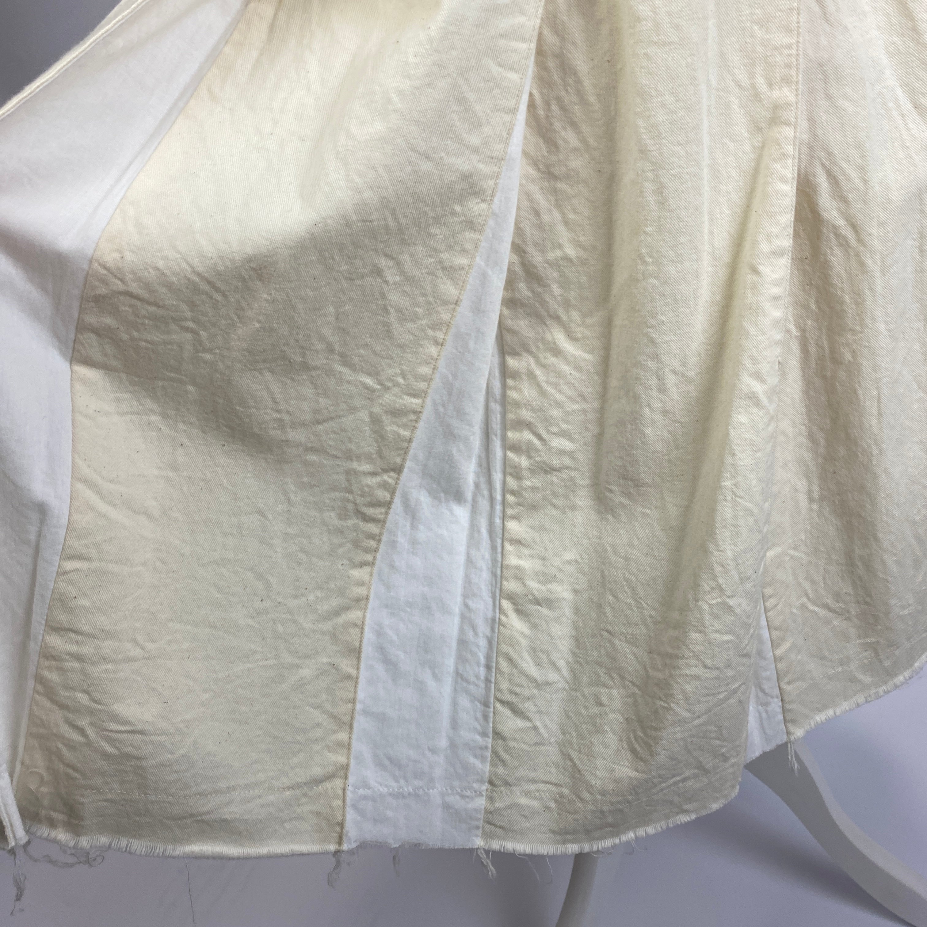 Junya Watanabe Cream & White Raw Edge Pleat Wrap Skirt S/M/L
