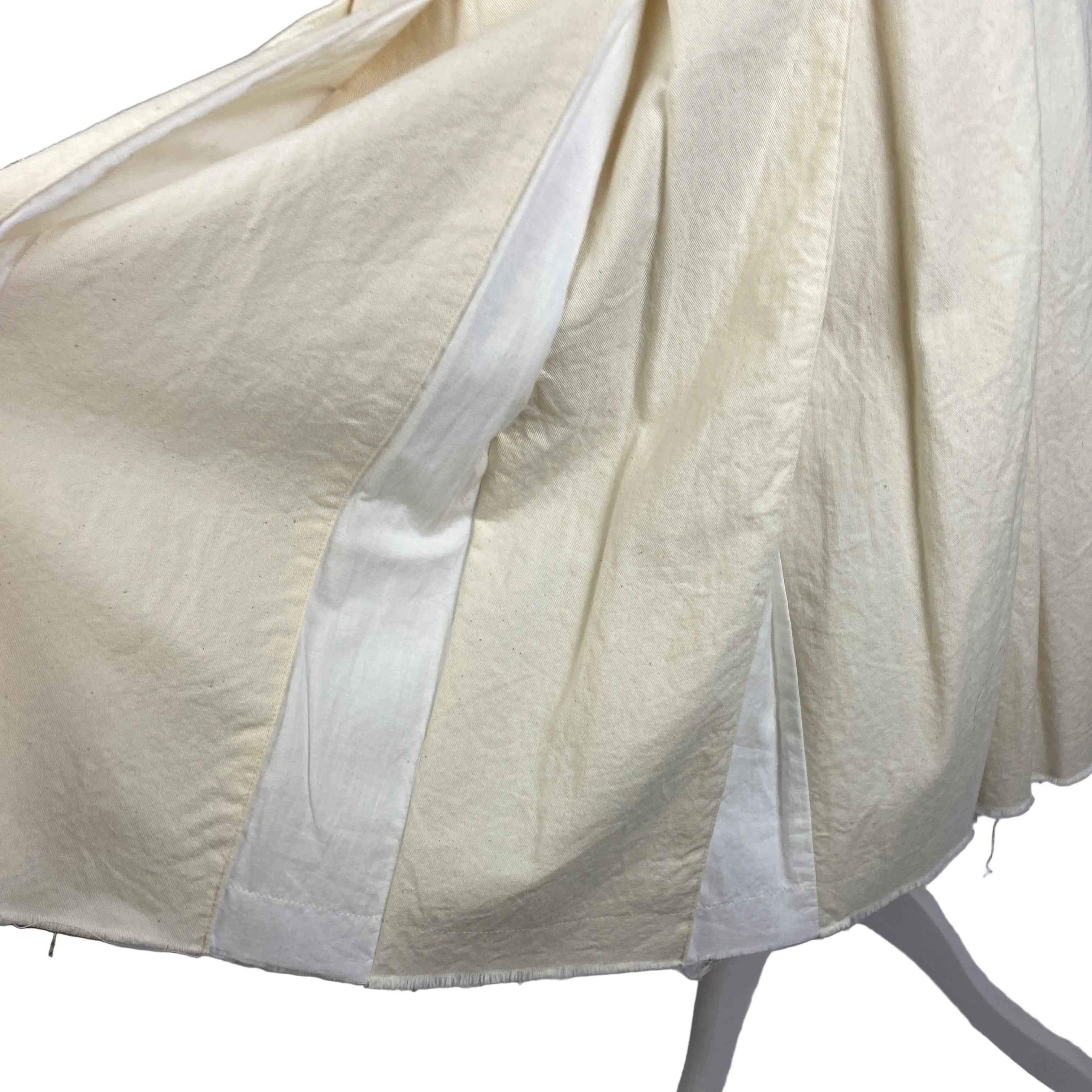 Junya Watanabe Cream & White Raw Edge Pleat Wrap Skirt S/M/L