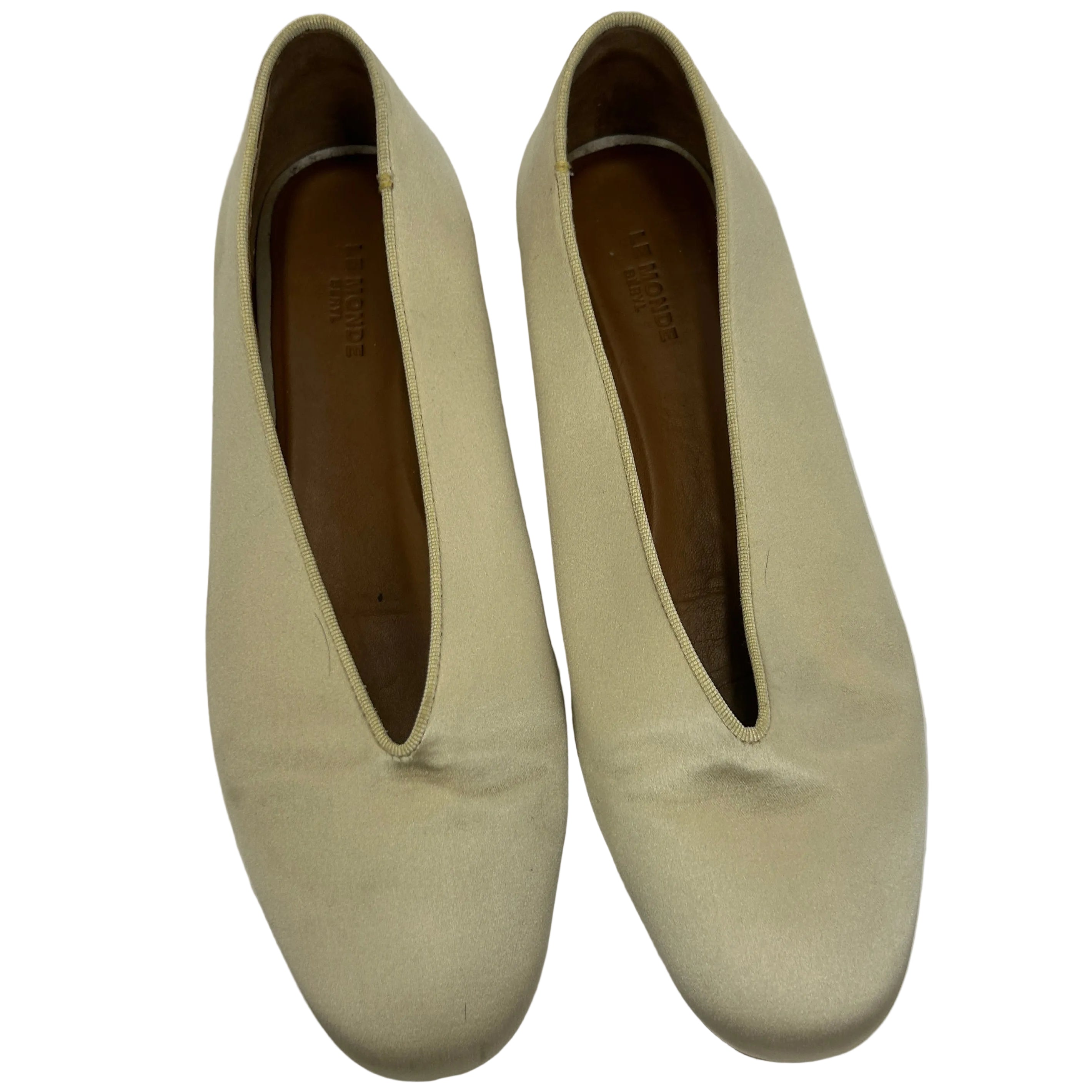 Le Monde Beryl £395 Oyster Luna Silk Ballet Flats 38.5