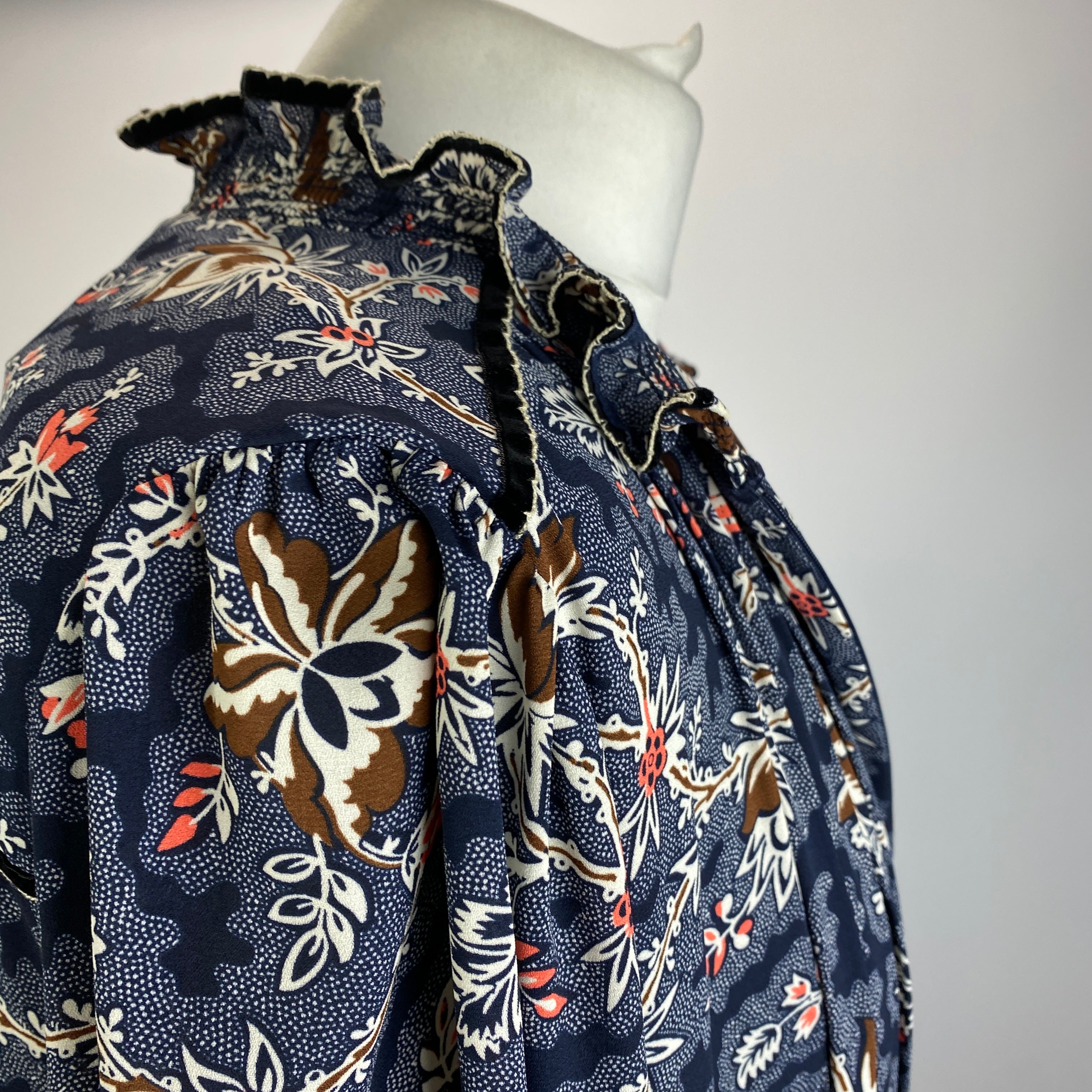 Me&Em Navy Print Midi Dress L