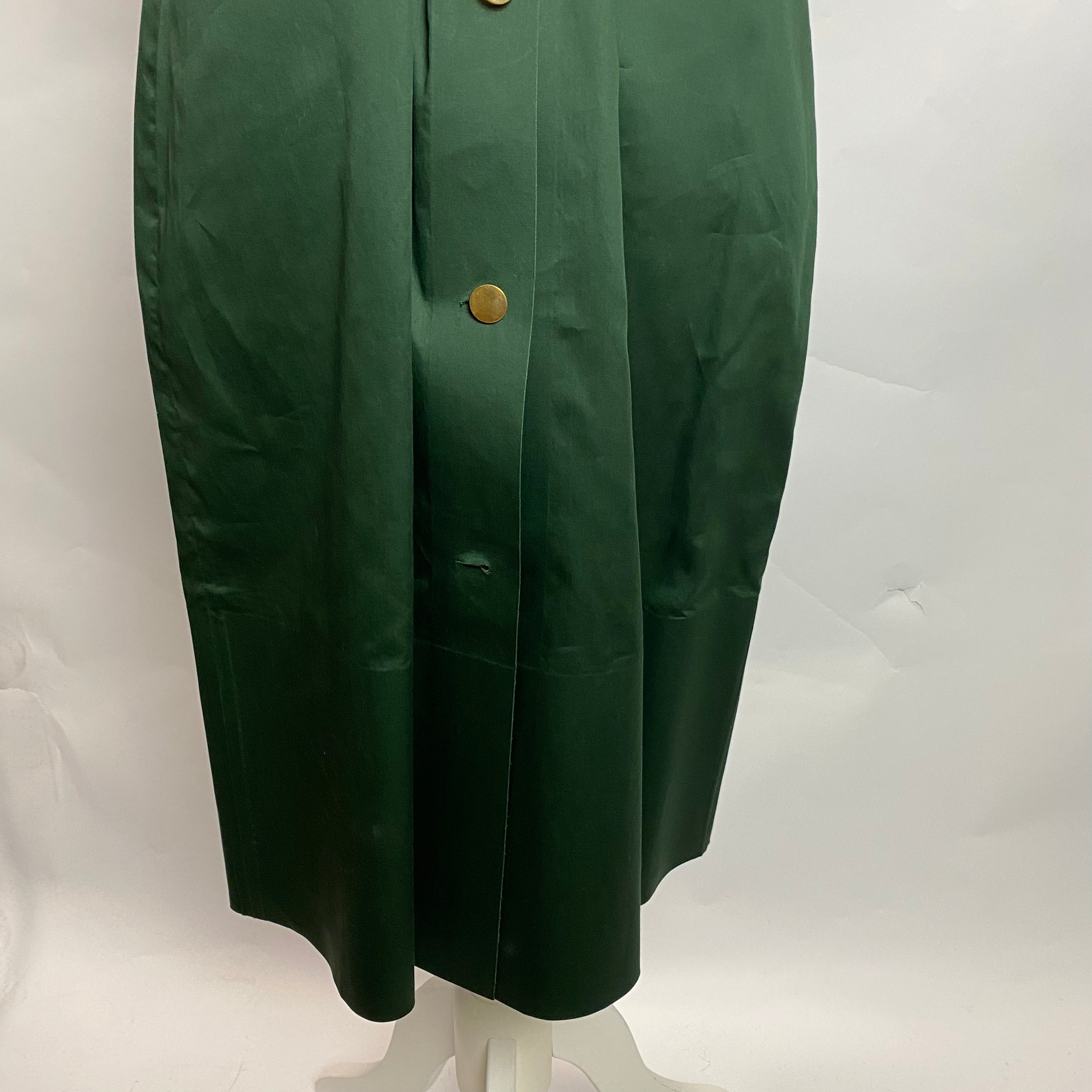Celine New Emerald Green Cotton Belted Shirt Dress M