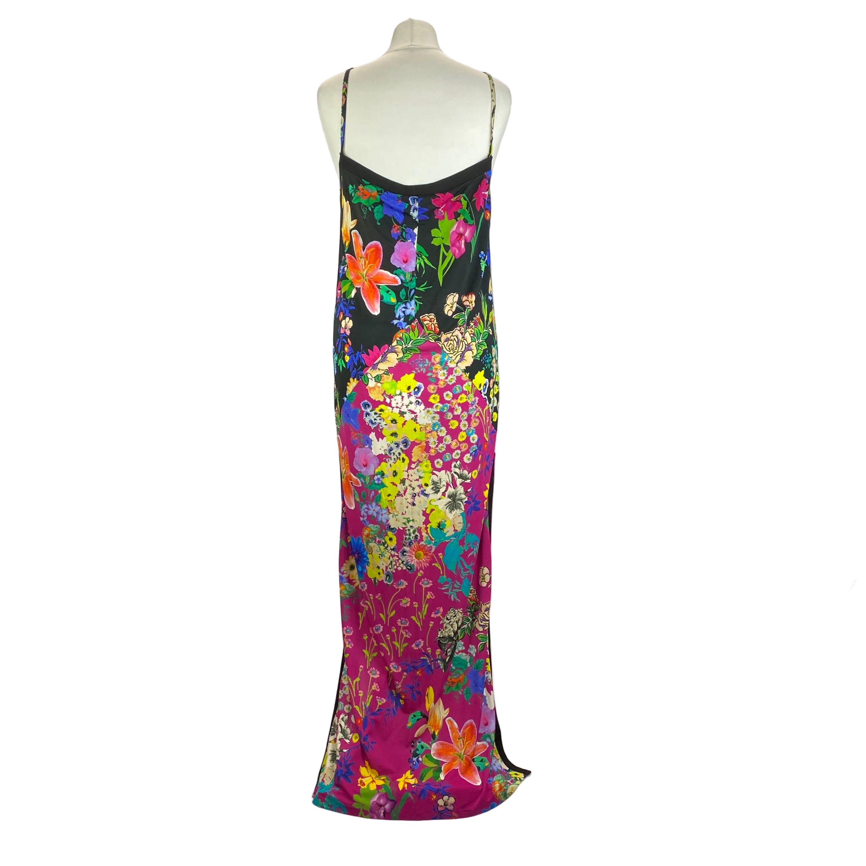 Etro Black Tropical Print Silky Jersey Strappy Dress L