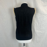 Yves Saint Laurent Black Superfine Wool Crochet Trim Top M/L