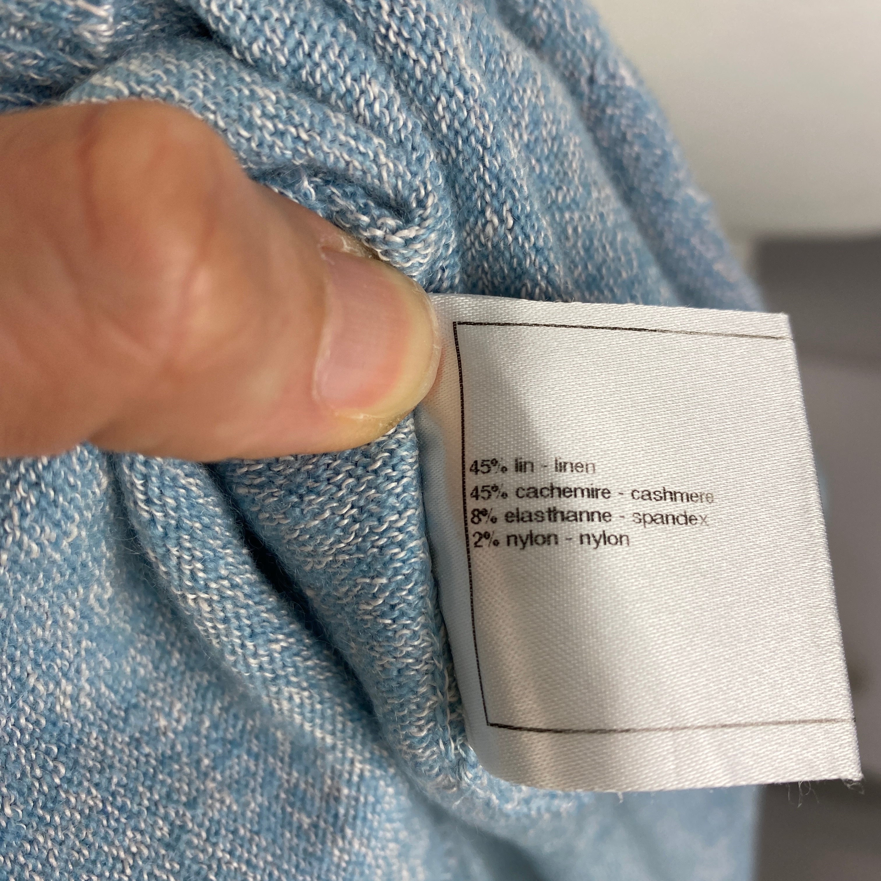Chanel Sky Blue Linen & Cashmere Cardigan M