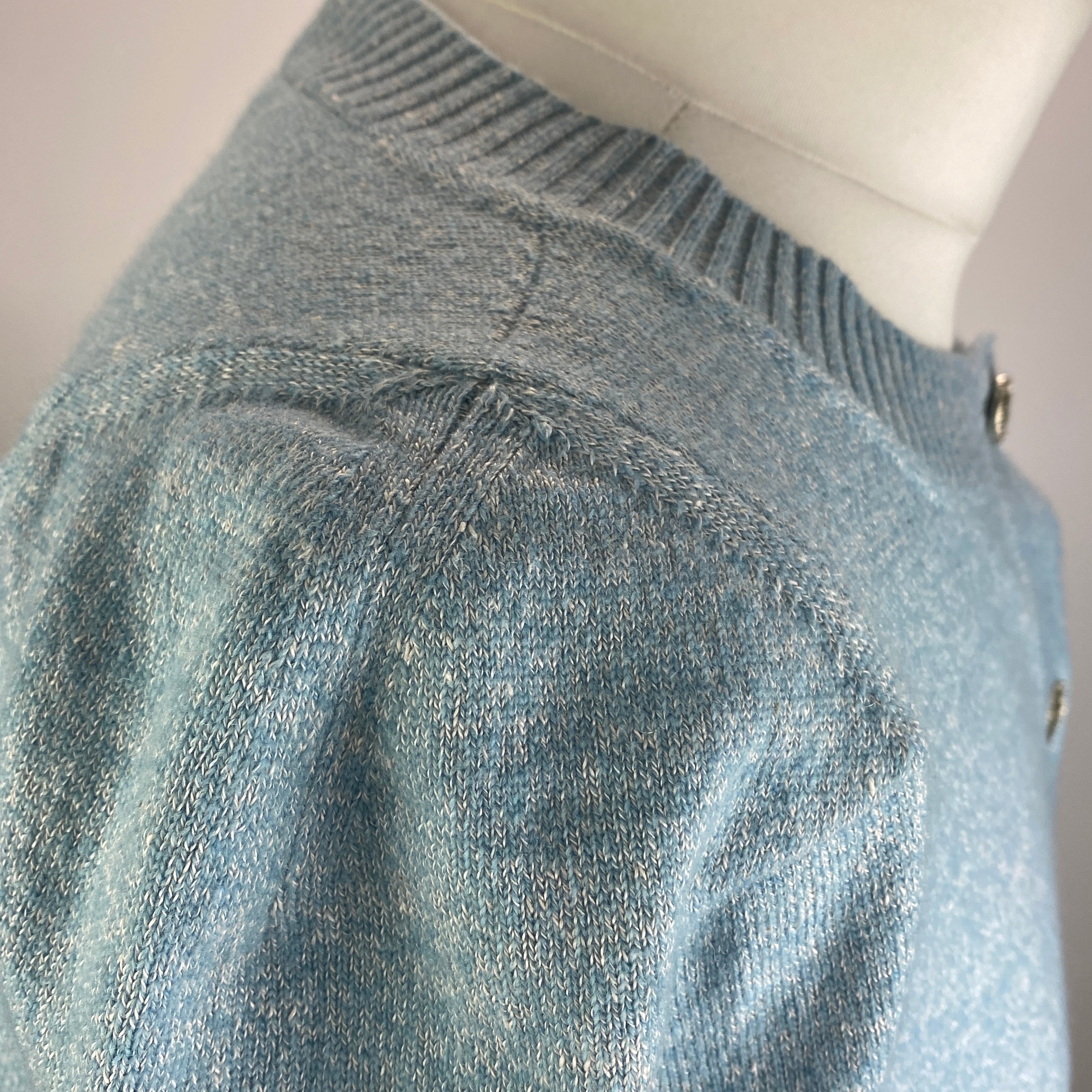 Chanel Sky Blue Linen & Cashmere Cardigan M