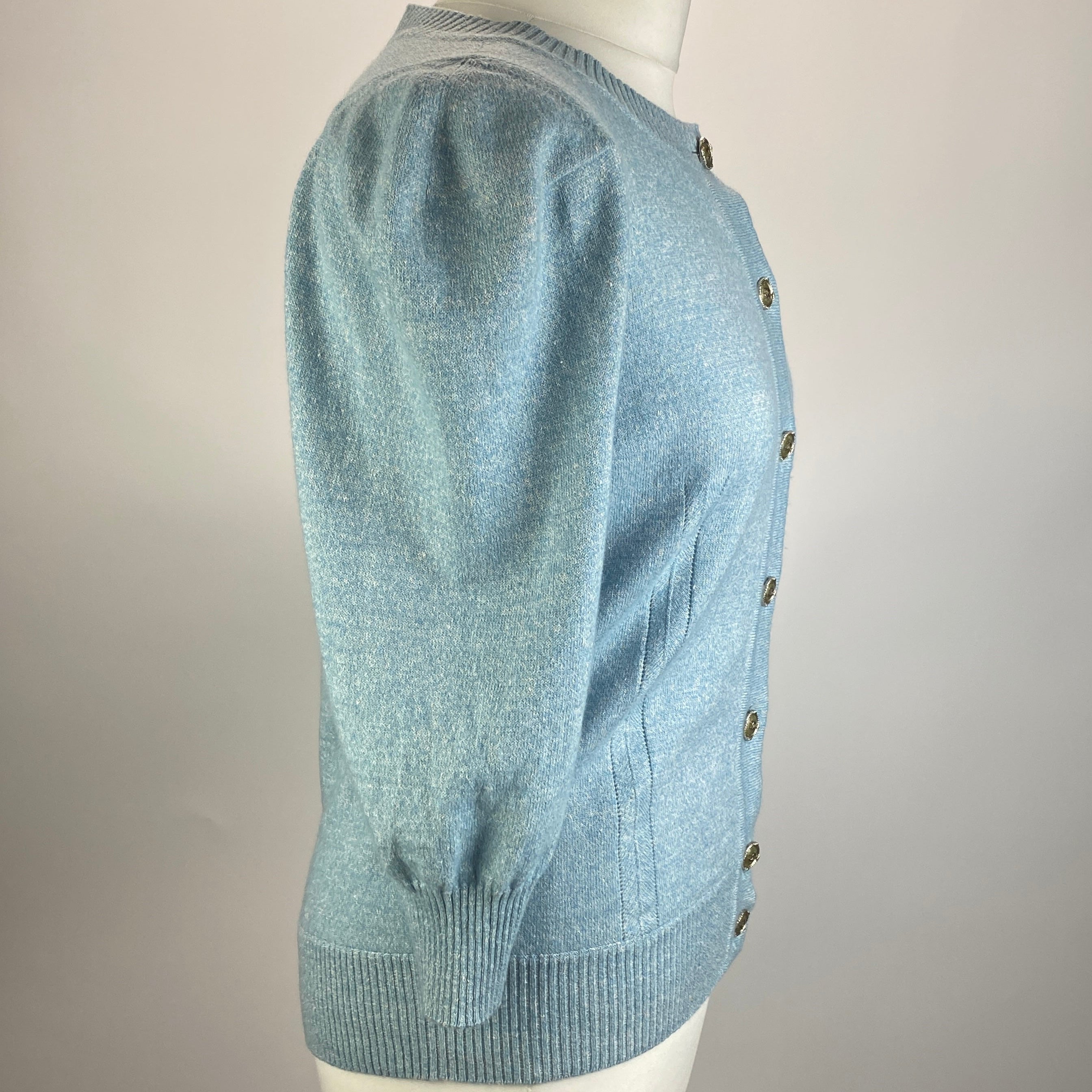 Chanel Sky Blue Linen & Cashmere Cardigan M