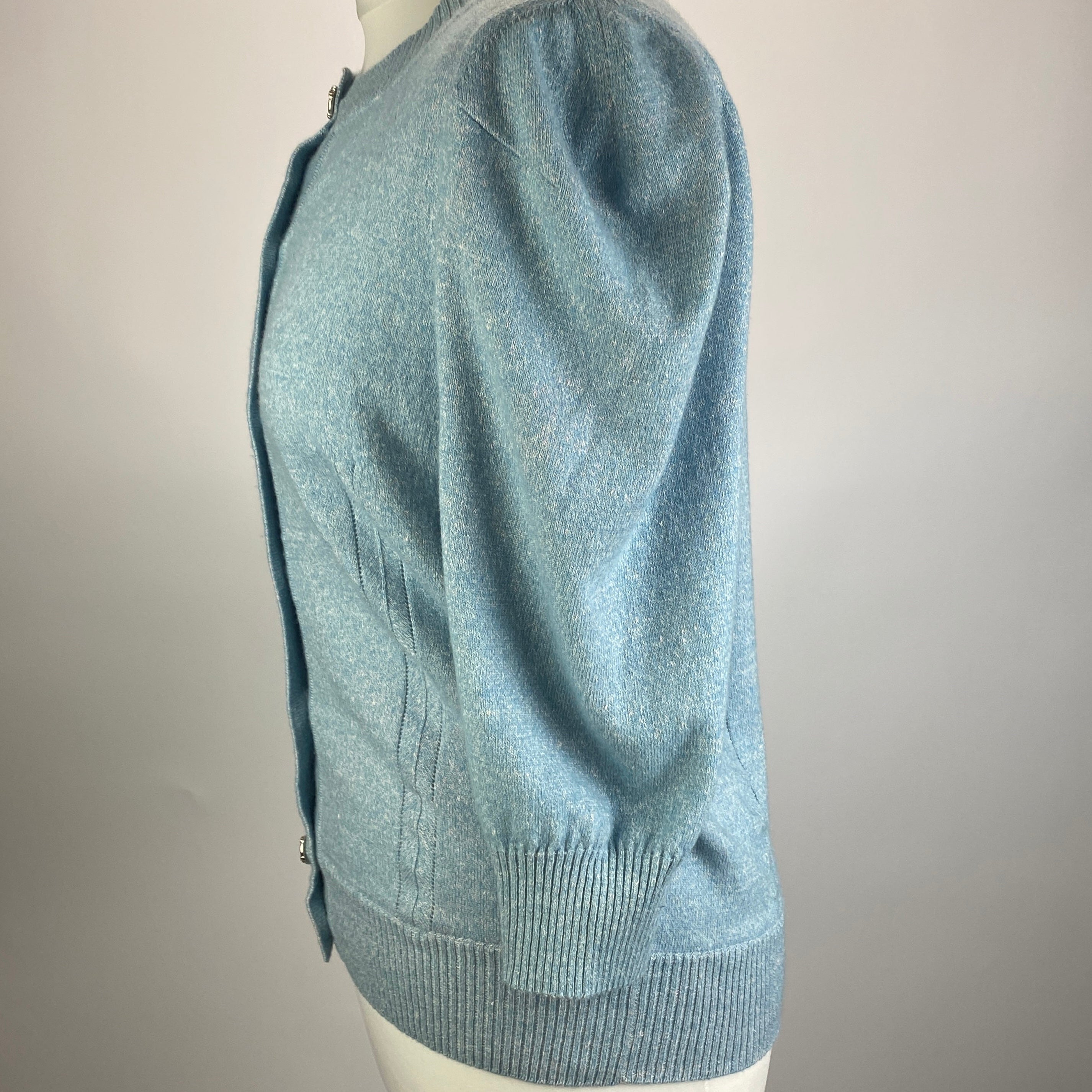 Chanel Sky Blue Linen & Cashmere Cardigan M
