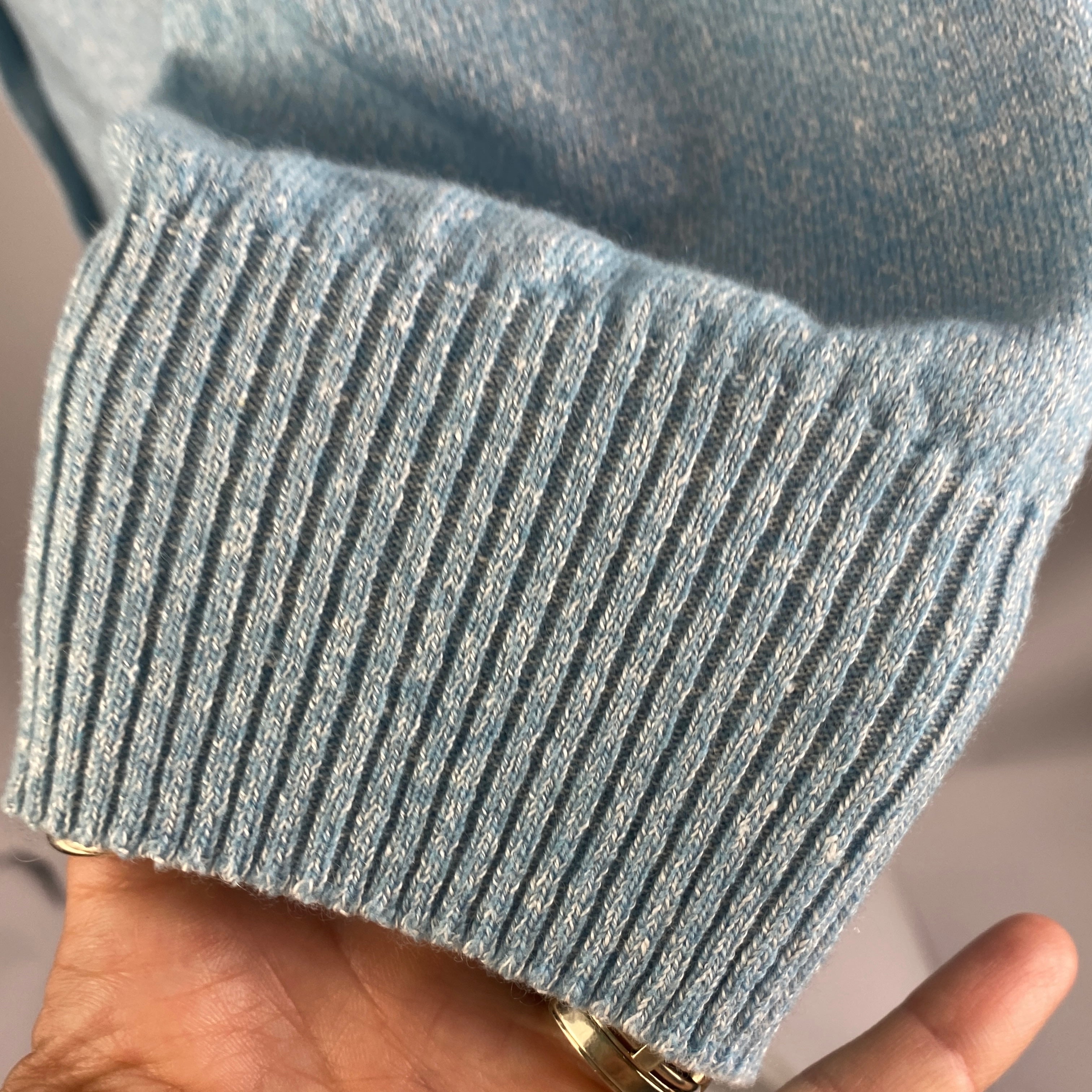 Chanel Sky Blue Linen & Cashmere Cardigan M