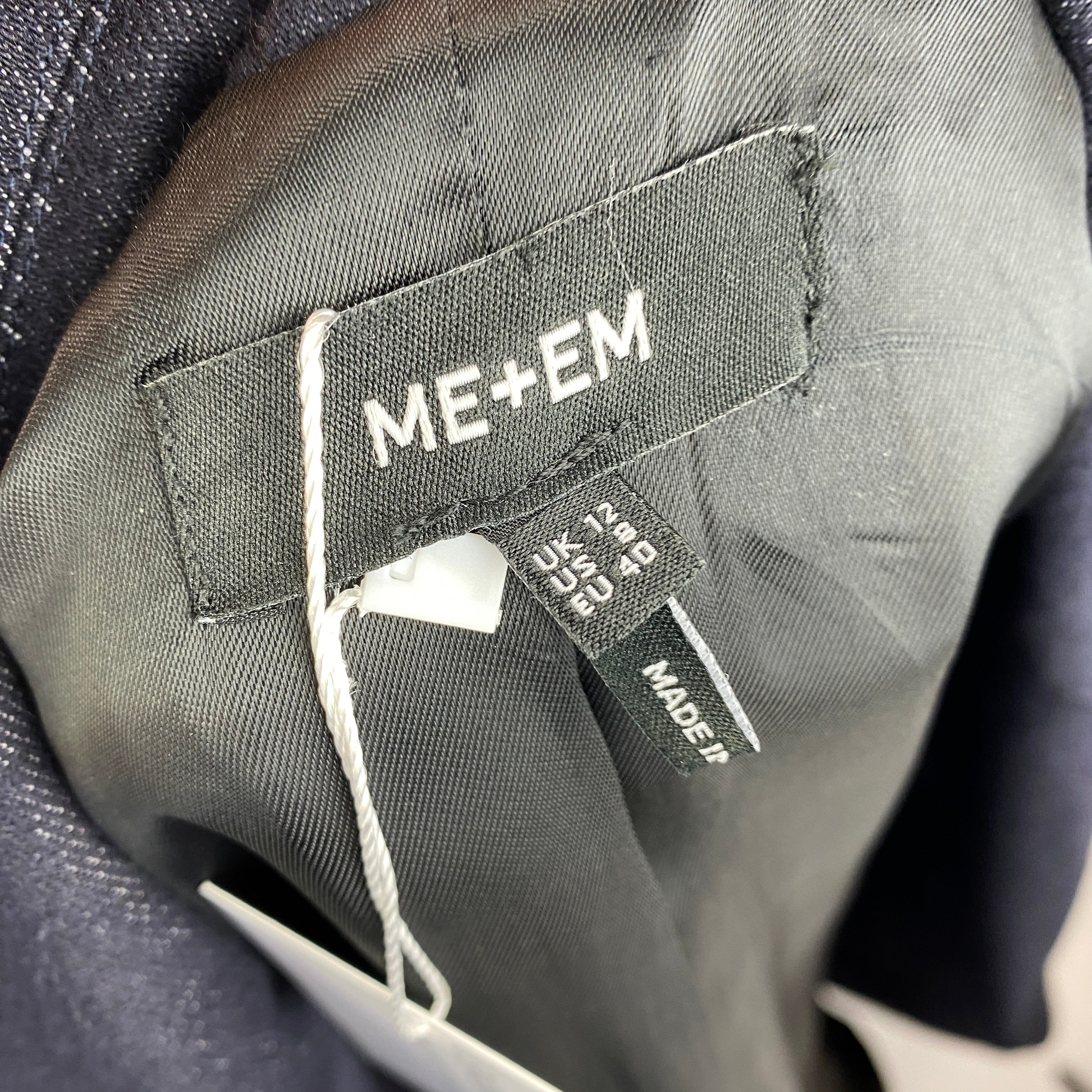 Me&Em Dark Denim Topstitched Blazer M