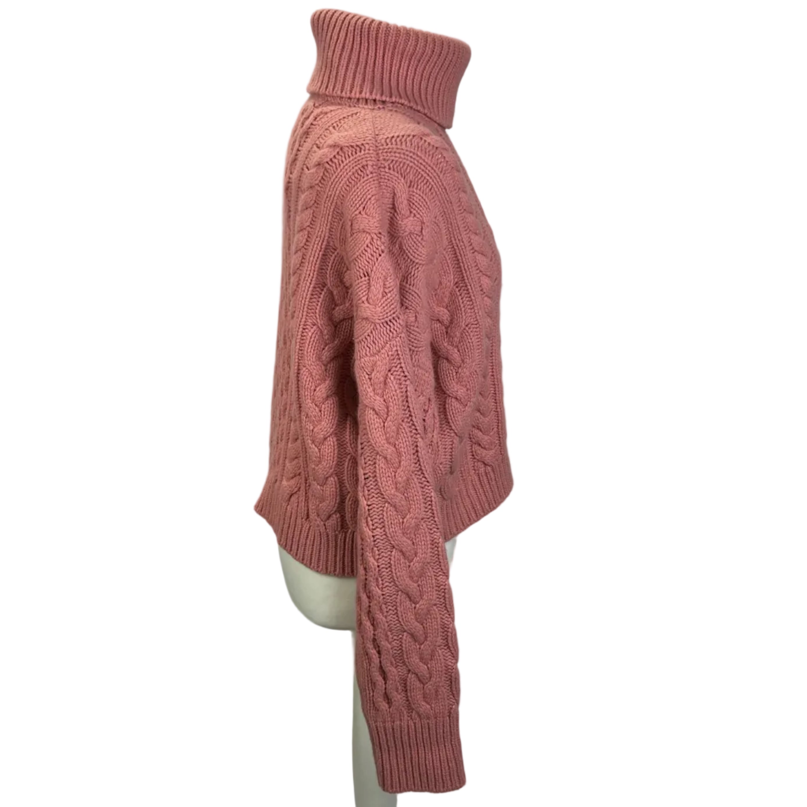 Alanui Pink Cashmere & Wool Chunky Roll Neck Sweater S/M
