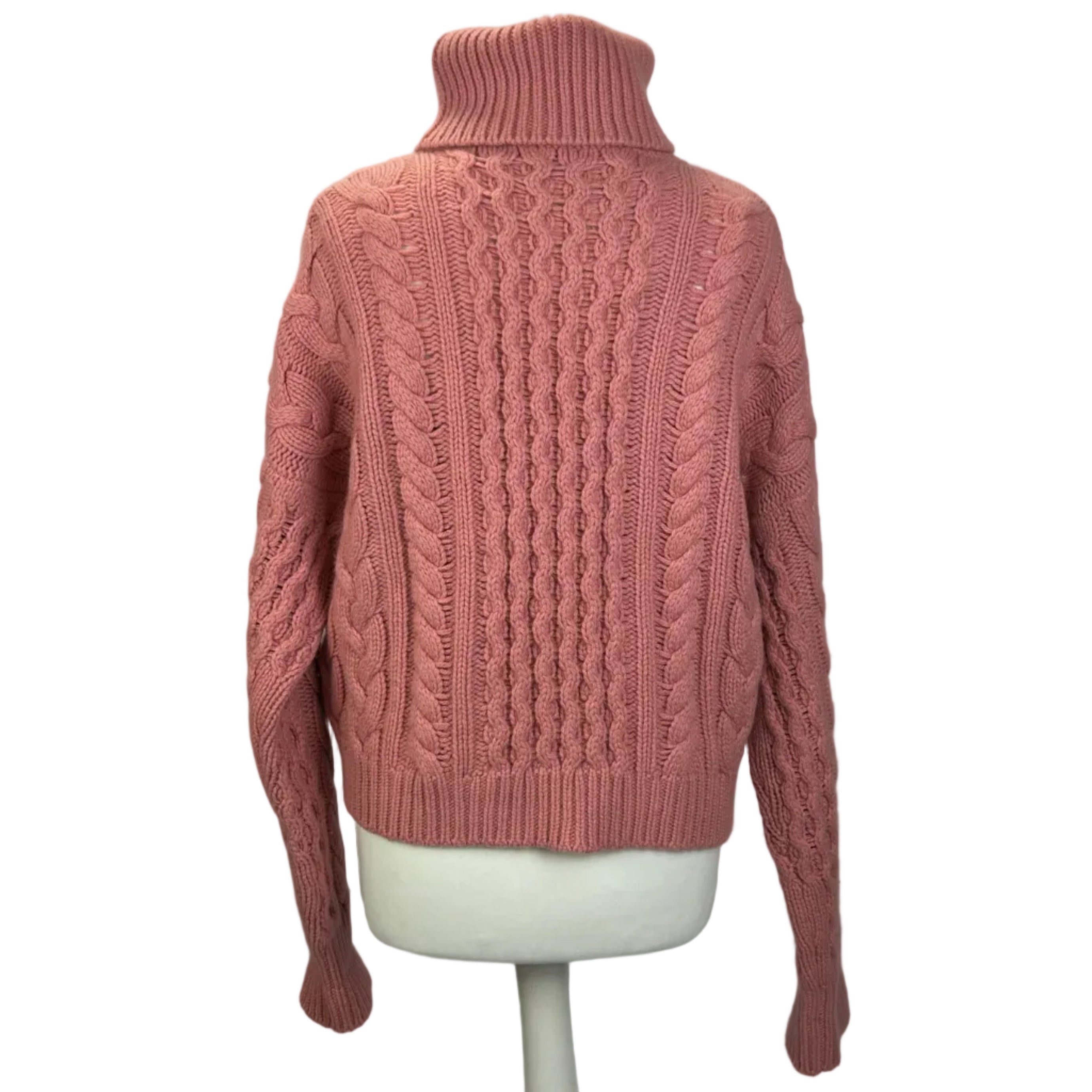 Alanui Pink Cashmere & Wool Chunky Roll Neck Sweater S/M