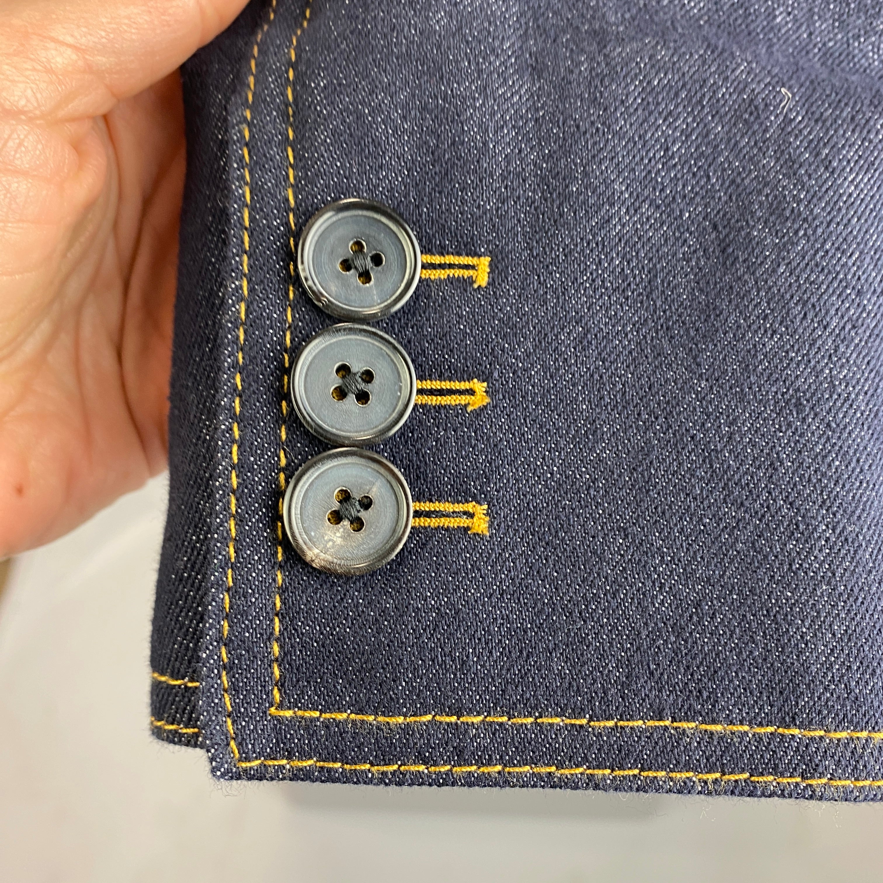 Me&Em Dark Denim Topstitched Blazer M