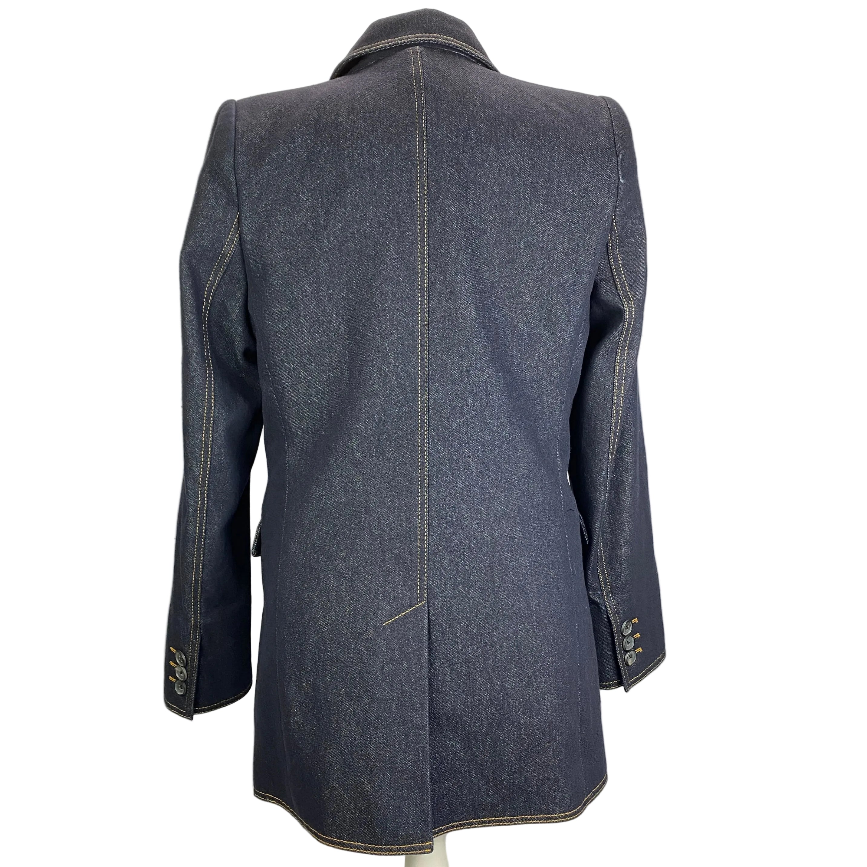Me&Em Dark Denim Topstitched Blazer M
