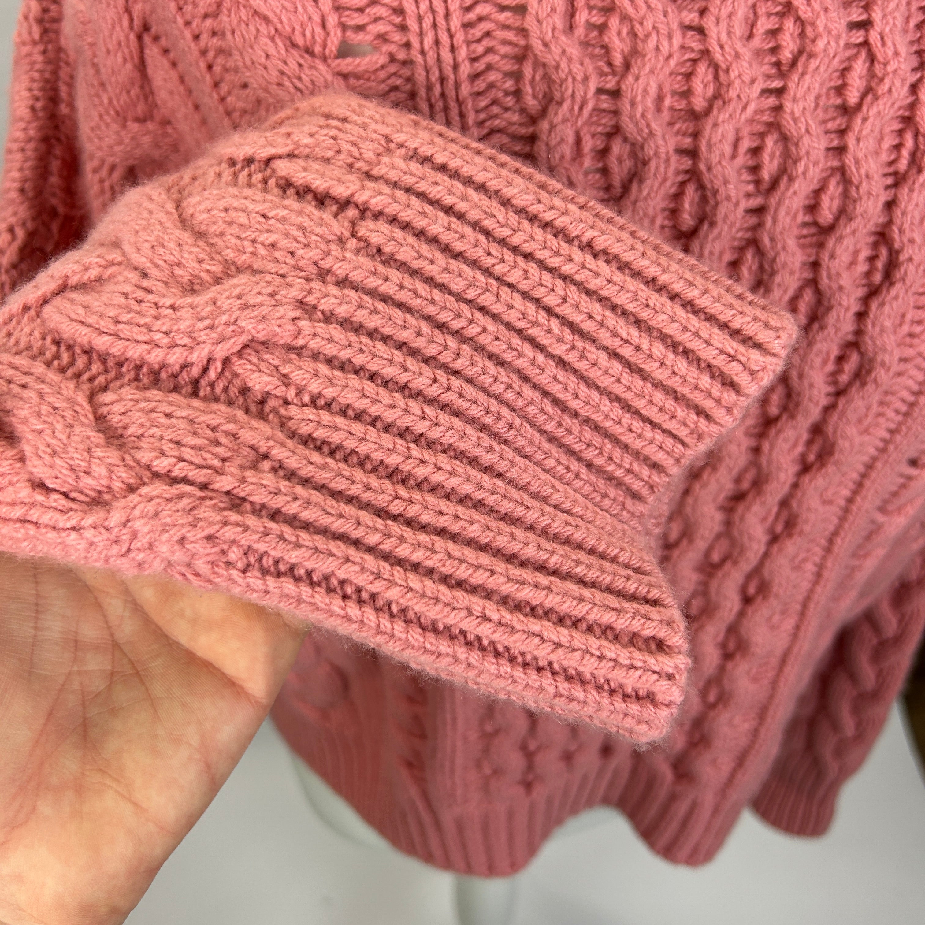 Alanui Pink Cashmere & Wool Chunky Roll Neck Sweater S/M