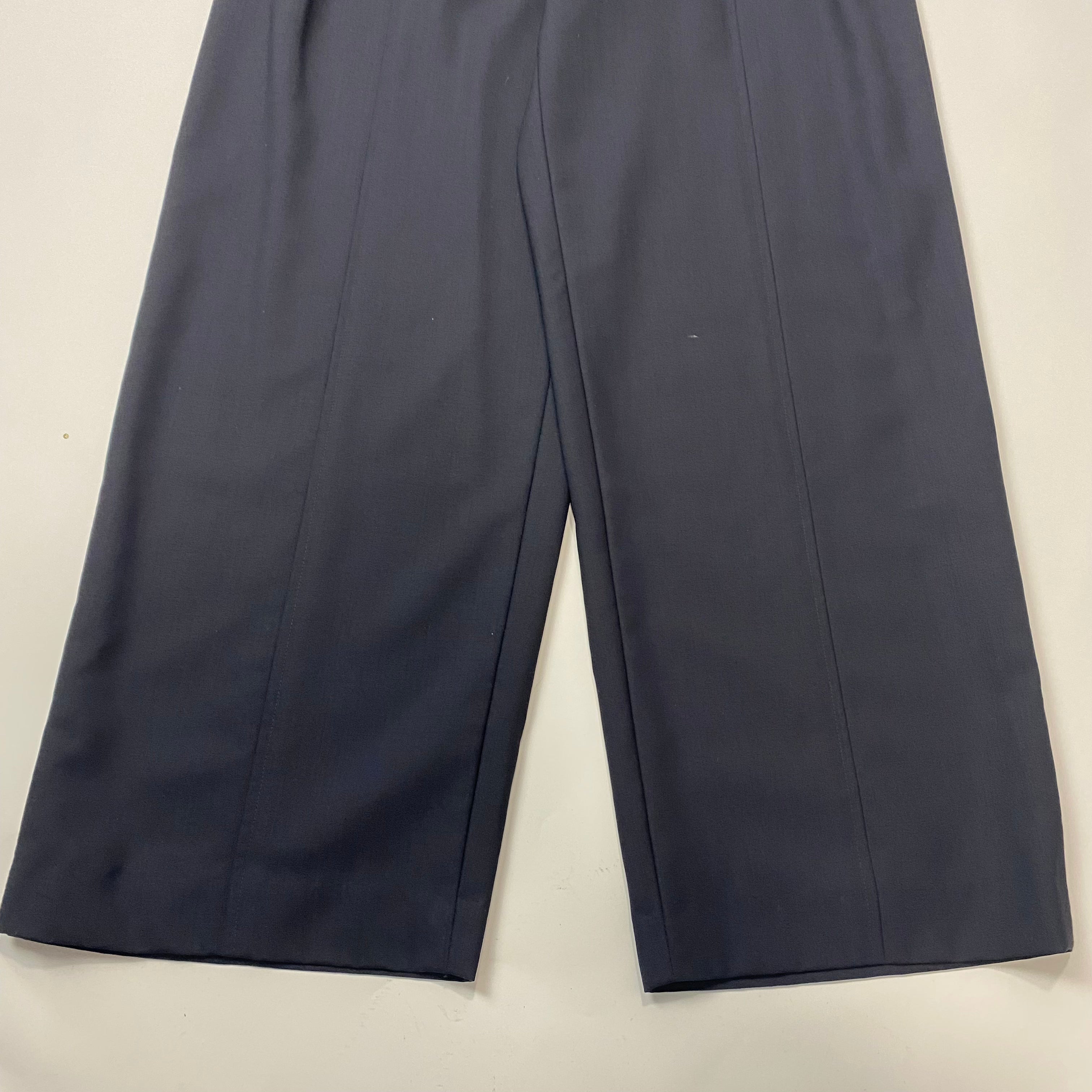 Chanel Navy Wool Crepe Sailor Trousers M