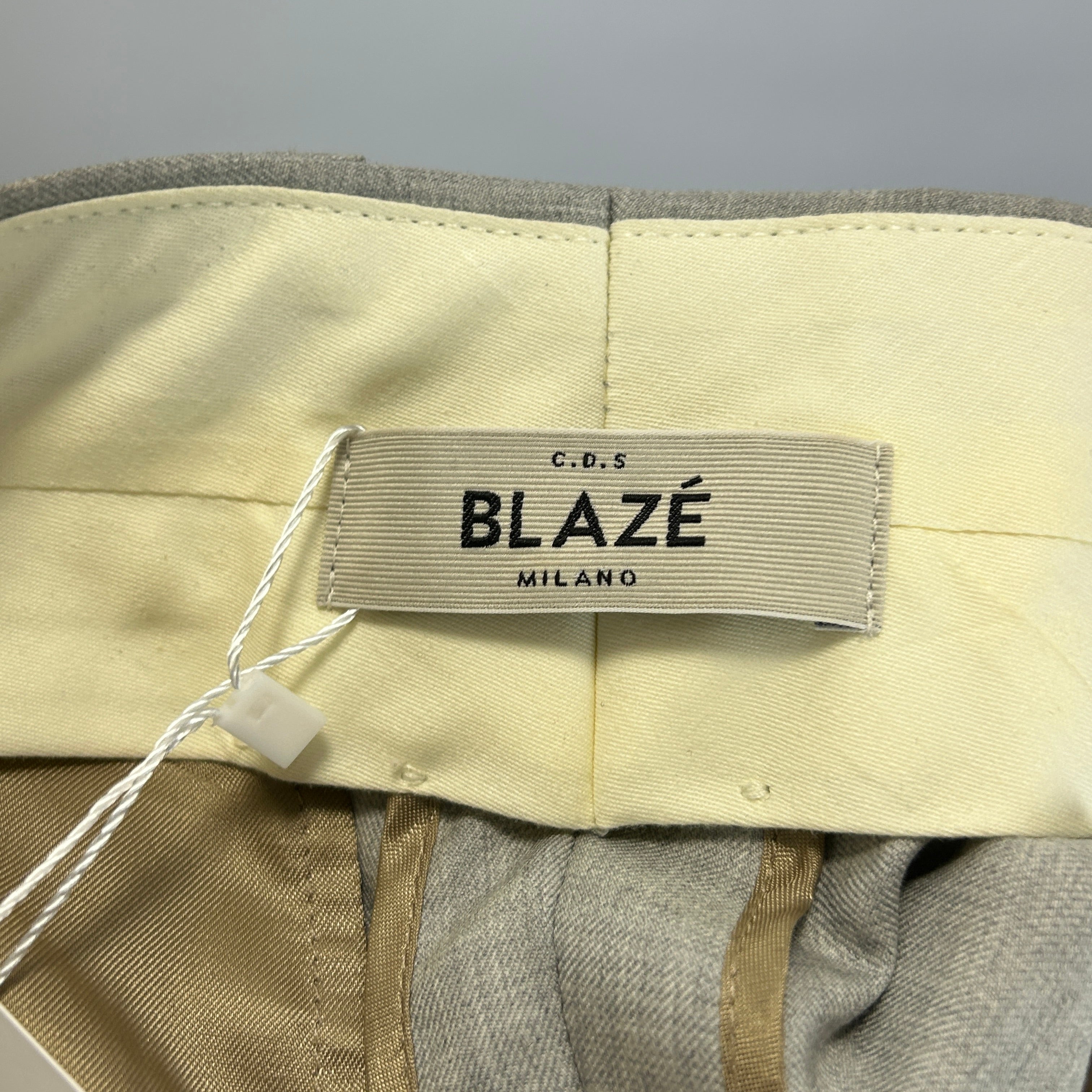Blaze Milano New £625 Pearl Grey Argyll Banker Trousers XXS