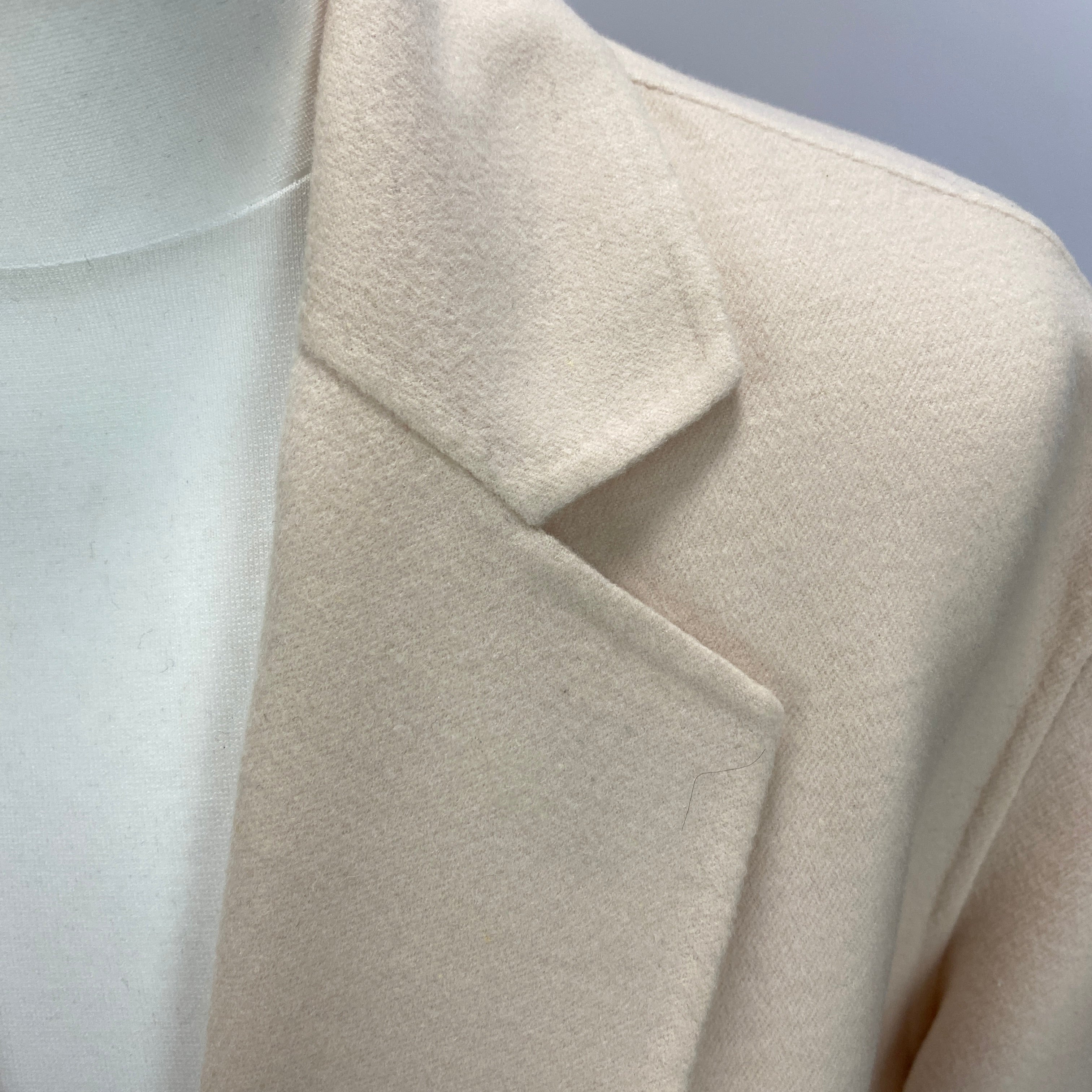 Joseph New £945 Cream Wool & Silk Belted Coat S