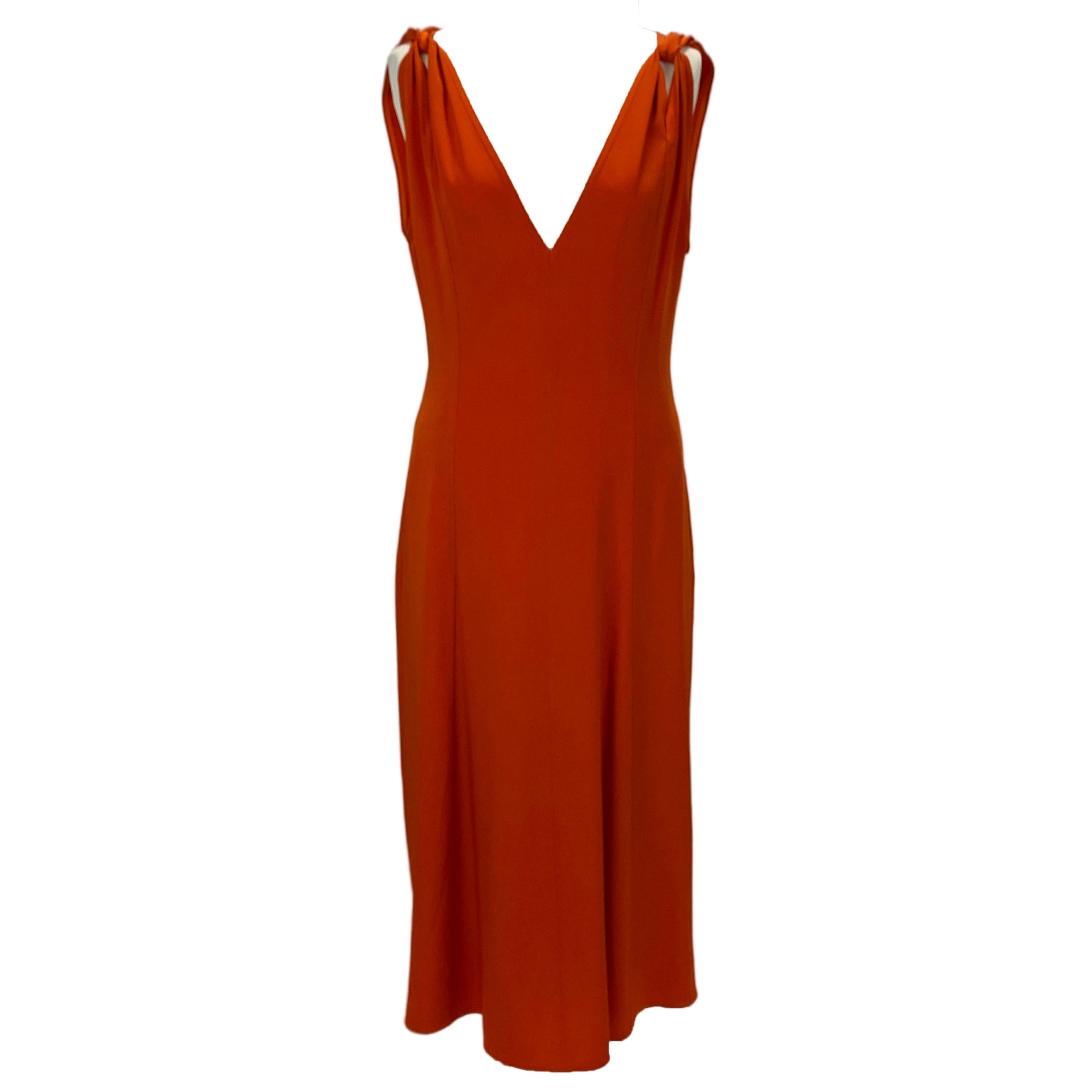 Victoria Beckham New £1000 Orange Crepe Midi Dress M