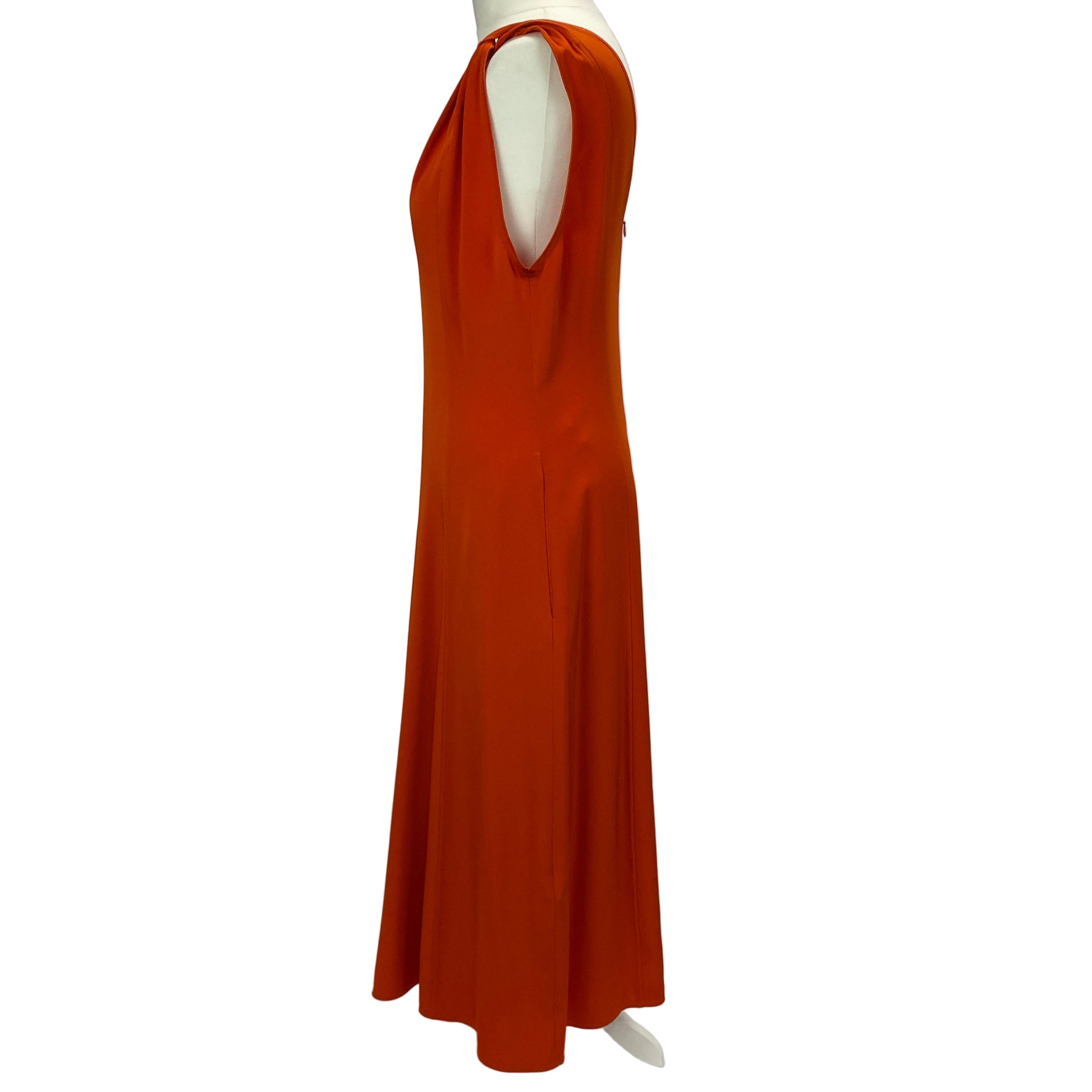 Victoria Beckham New £1000 Orange Crepe Midi Dress M