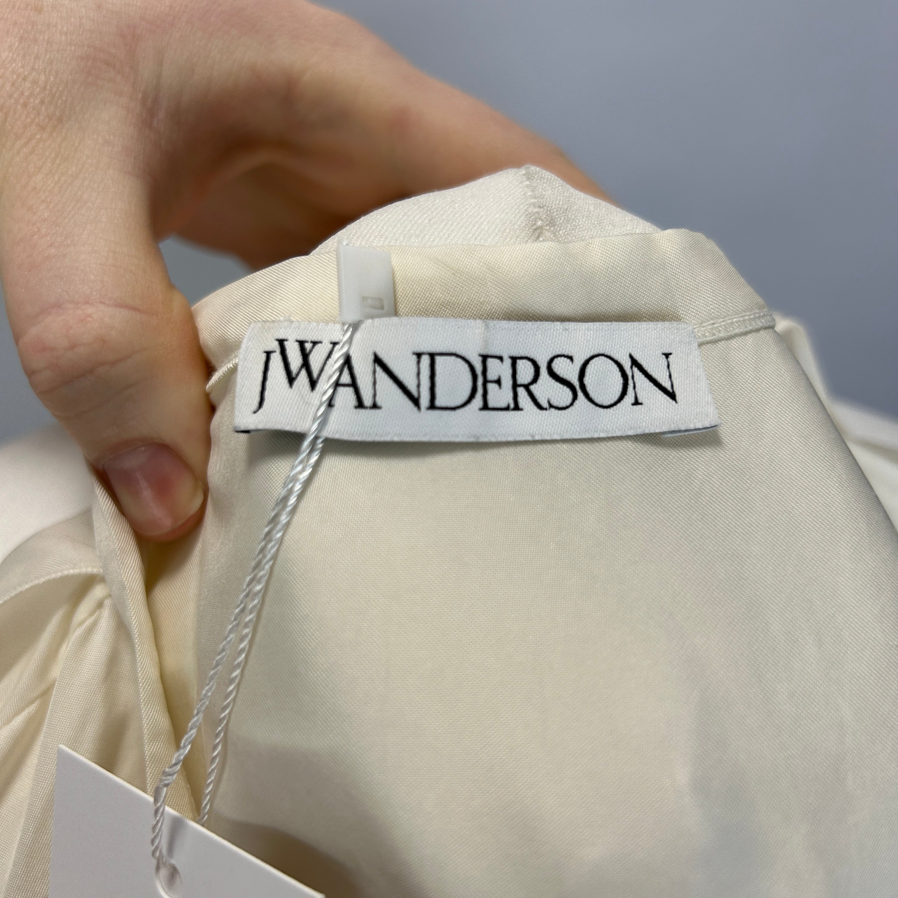 JW Anderson New Cream Silky Lace Trim Hooded Dress XS/S/M