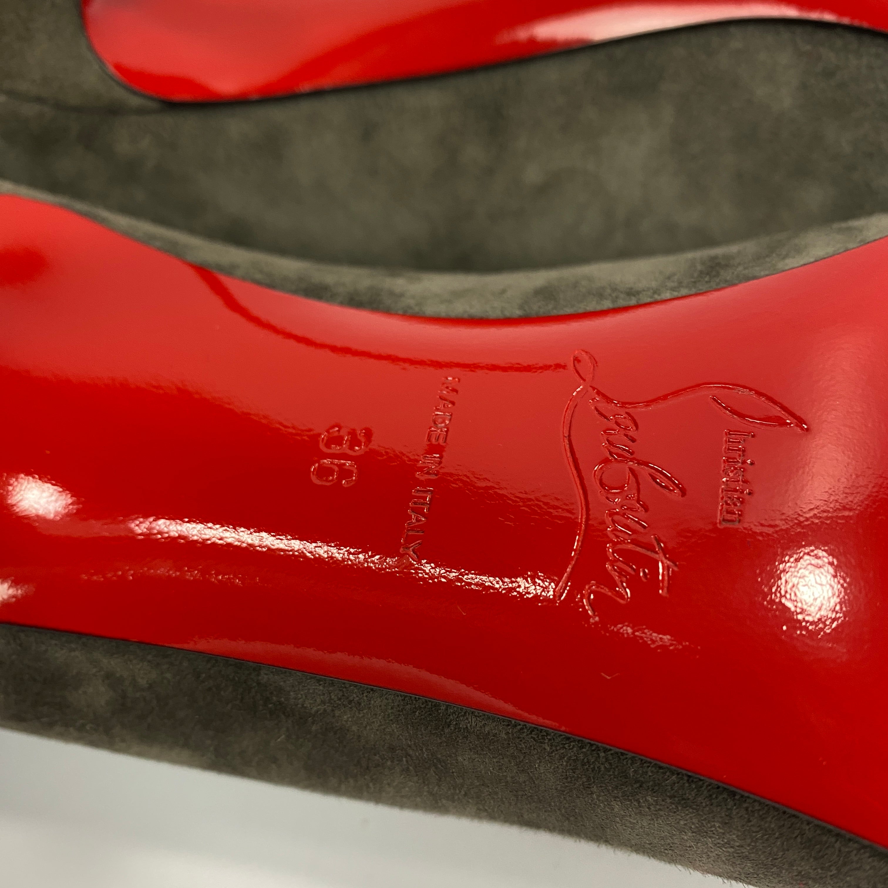 Christian Louboutin £470 Grey Suede Decoltish 85 Heels 36