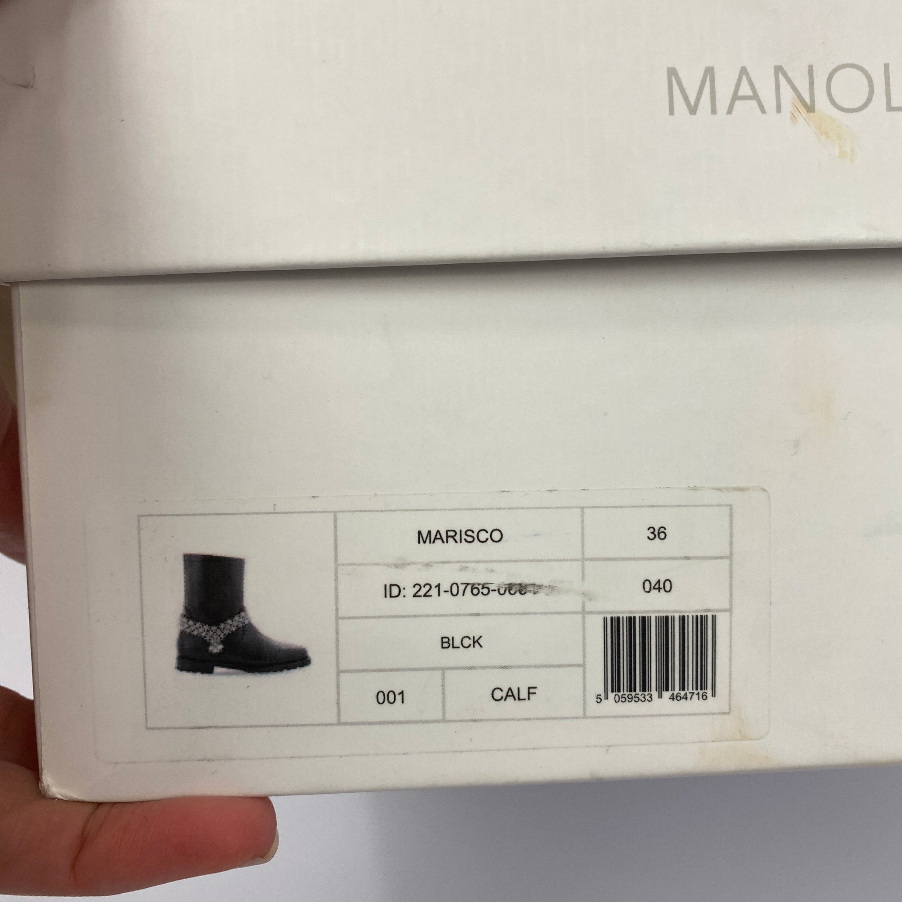 Manolo Blahnik £1195 Black Marisco Ankle Boots 36