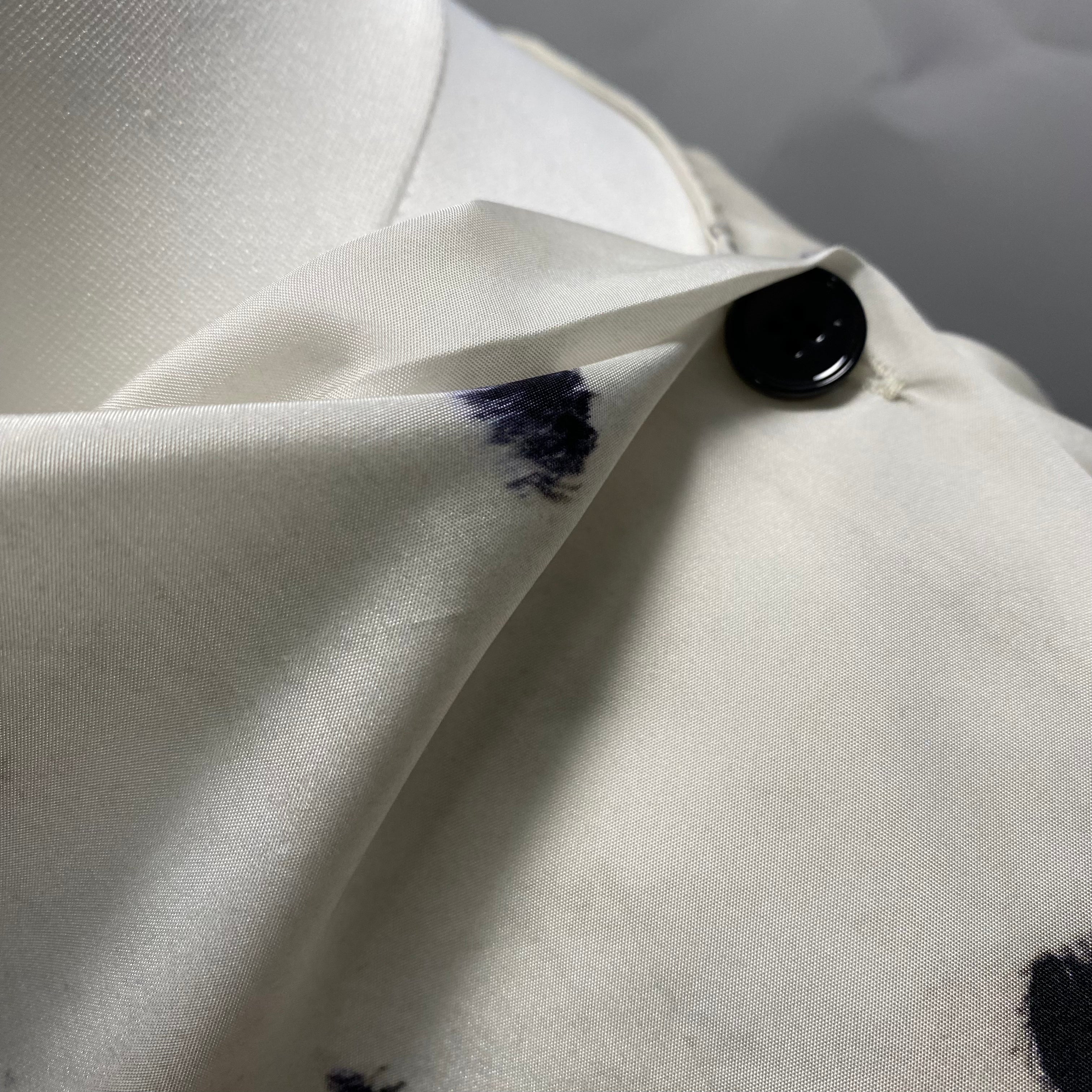 Lemaire Vanilla & Black Brushstroke Silk Mix Top S