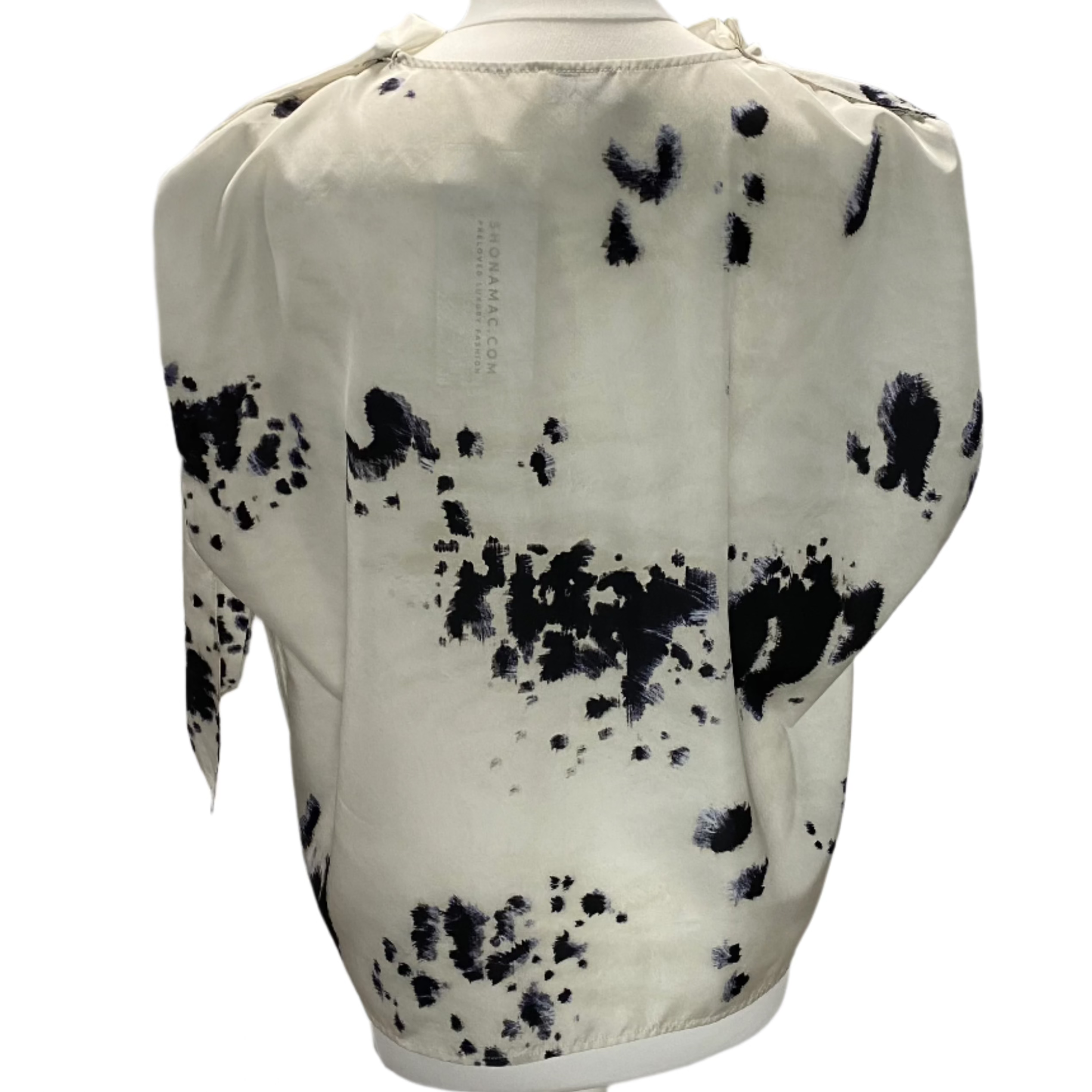 Lemaire Vanilla & Black Brushstroke Silk Mix Top S