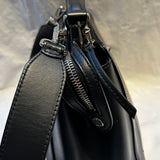Fendi Black Leather Dot Com Shoulder Bag