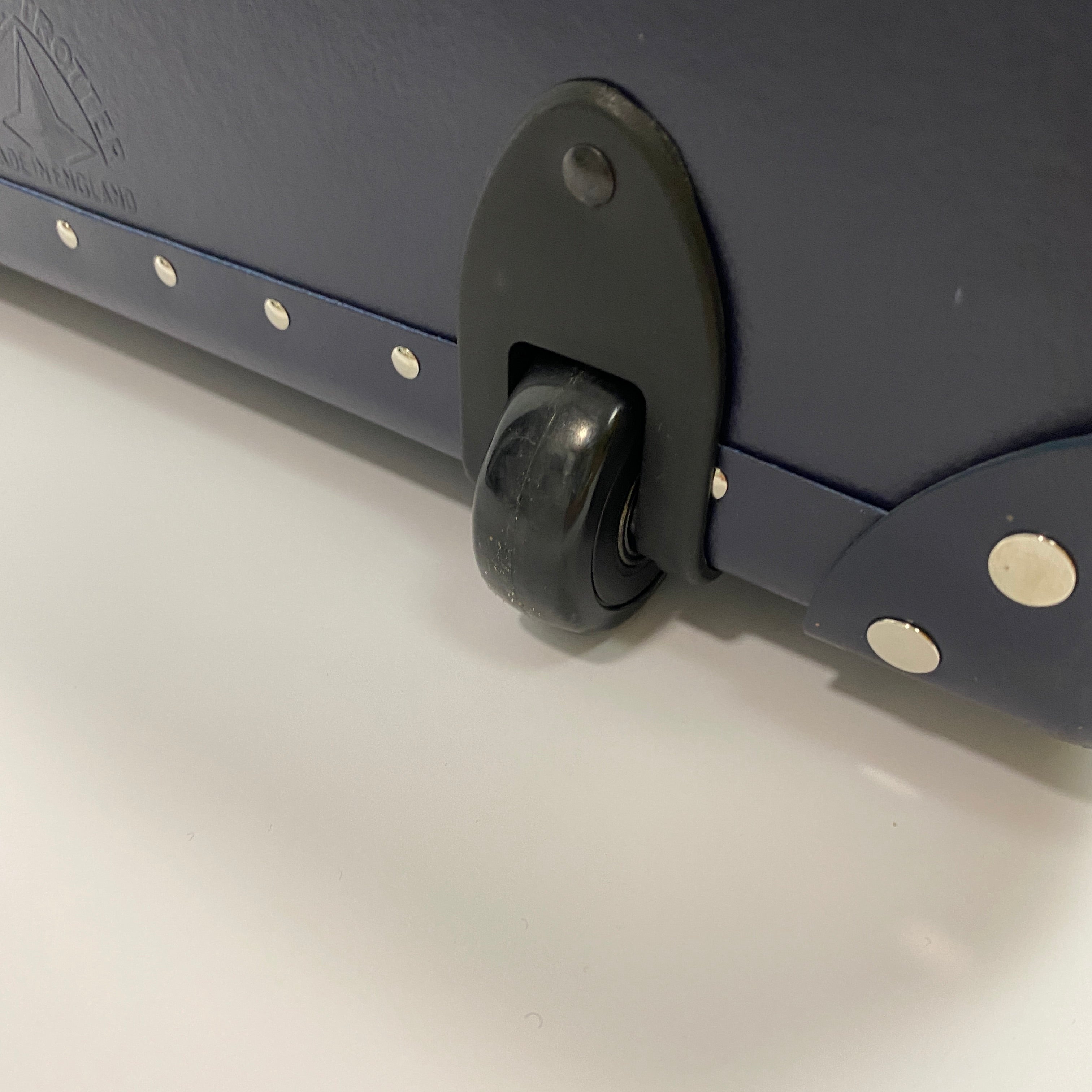 Globe-Trotter £2195 Navy Centenary Medium Check-In 2 Wheel Suitcase