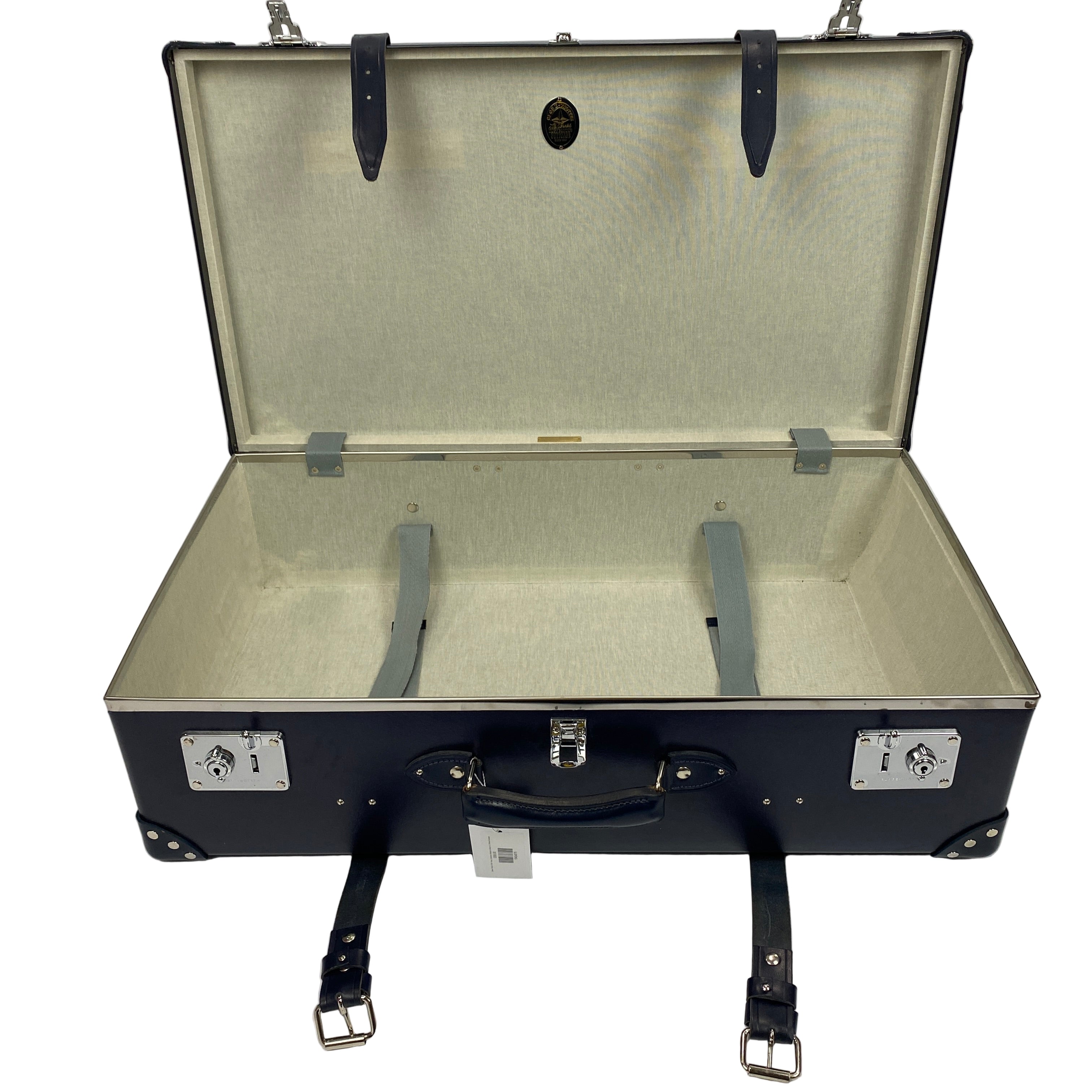 Globe-Trotter £2195 Navy Centenary Medium Check-In 2 Wheel Suitcase