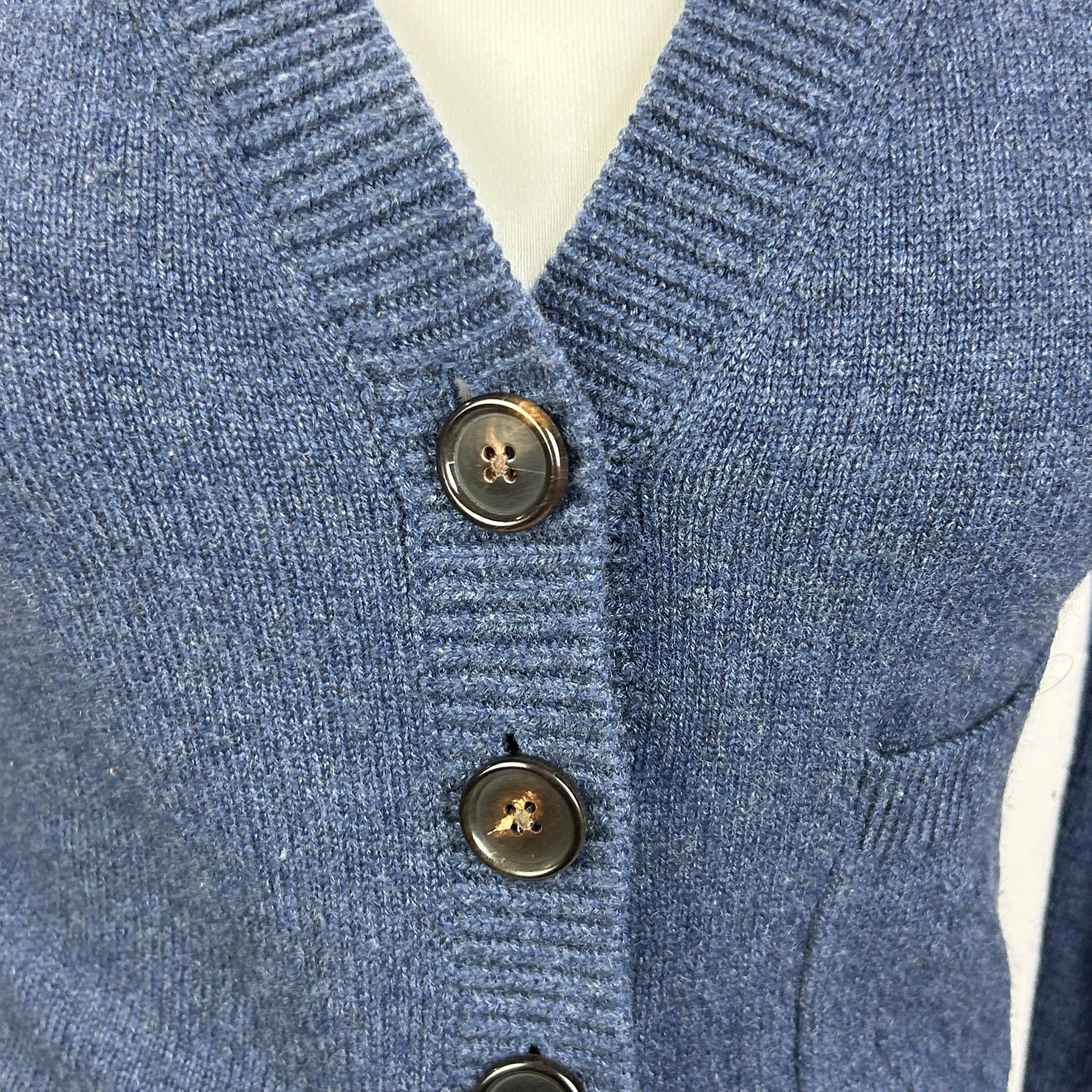 Chloe Denim Blue Cashmere Crop Cardigan S