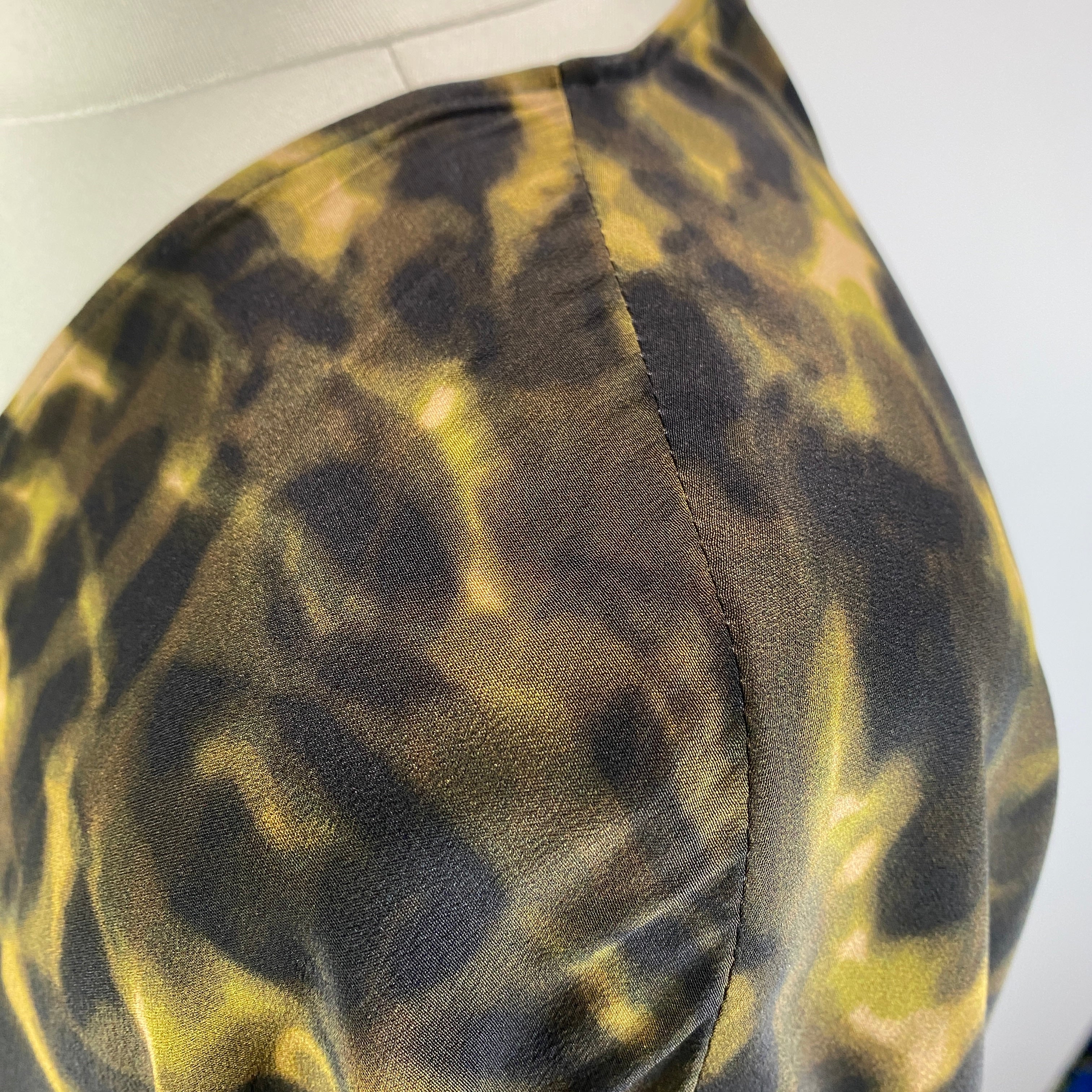 Stella McCartney Camo Print Silk Tiered Maxi Dress XXS/XS/S