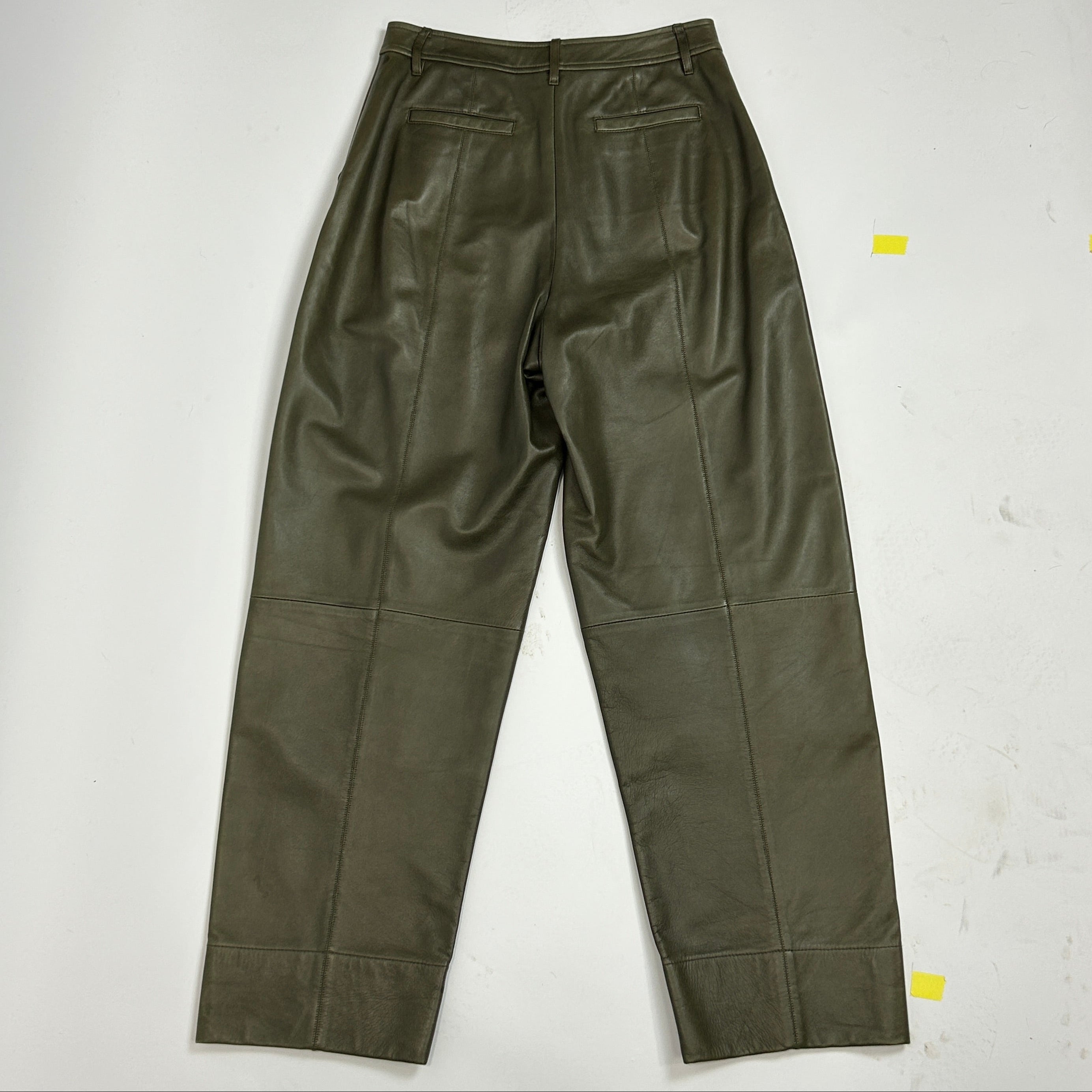 Jason Wu £995 Olive Lambskin Crop Trousers XXS