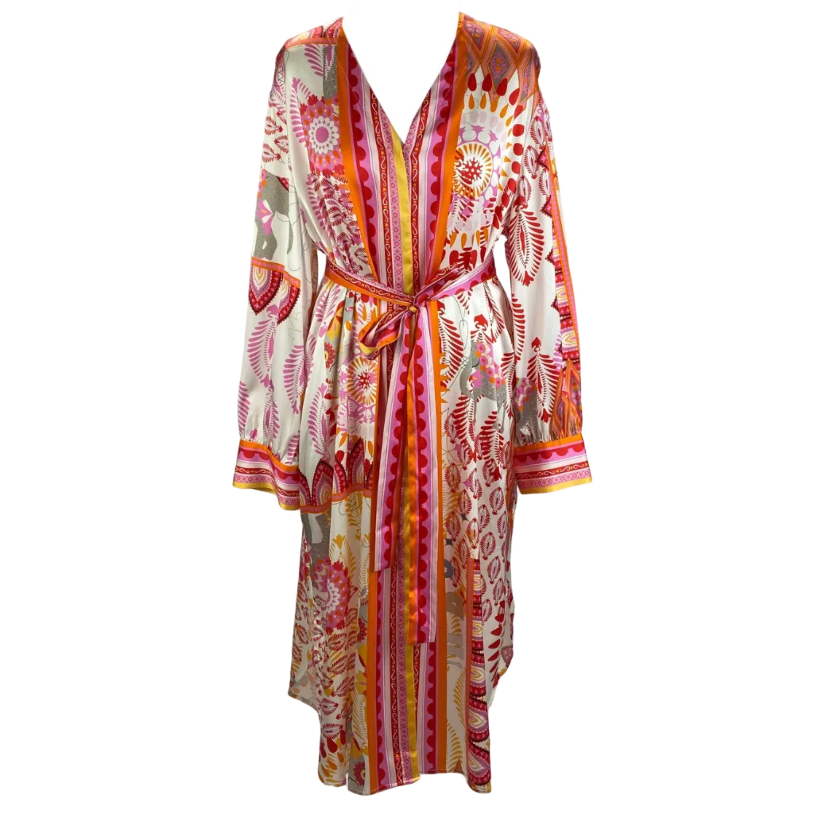 Herzen's Angelegenheit £345 Pink Goji Silk Tonic Dress XL