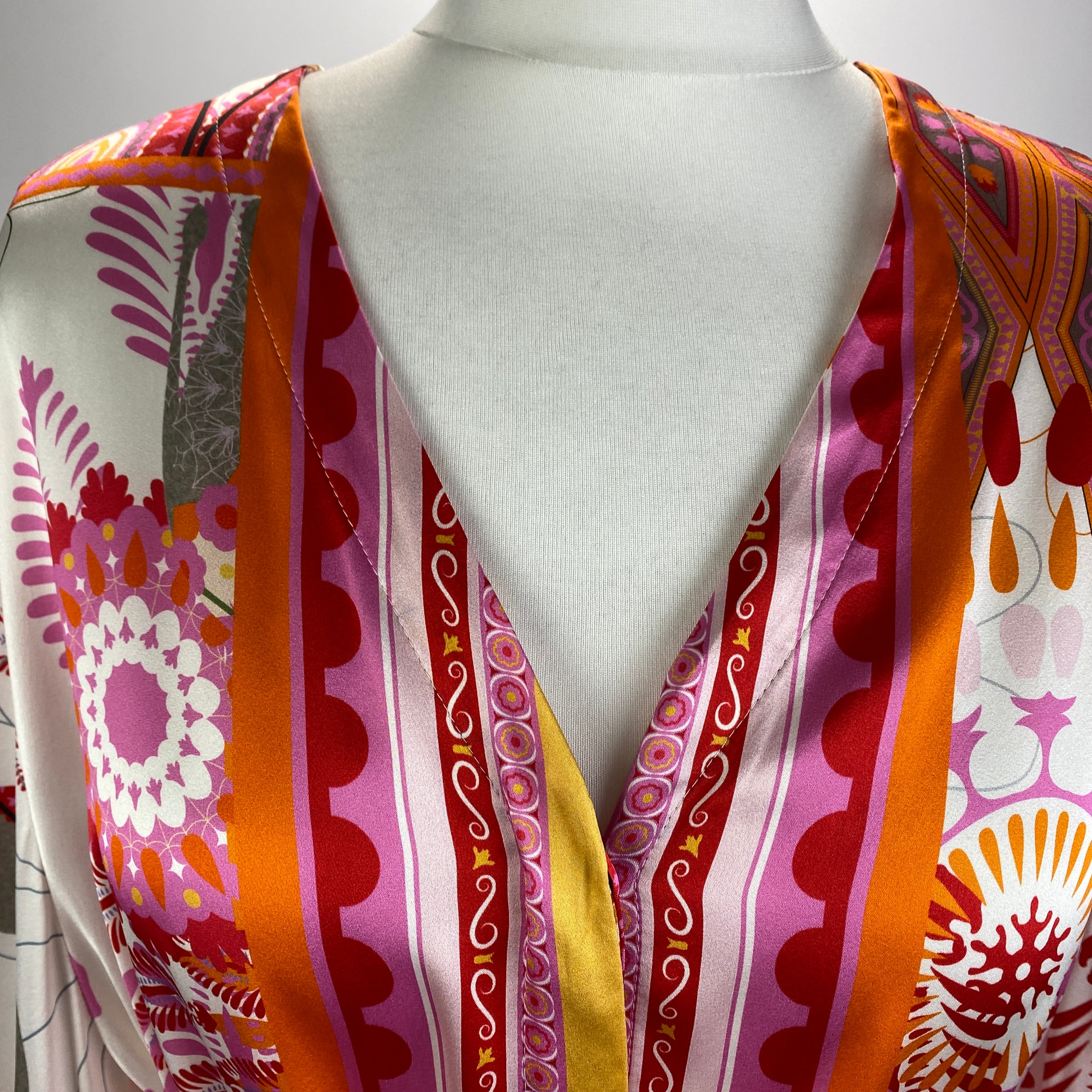 Herzen's Angelegenheit £345 Pink Goji Silk Tonic Dress XL