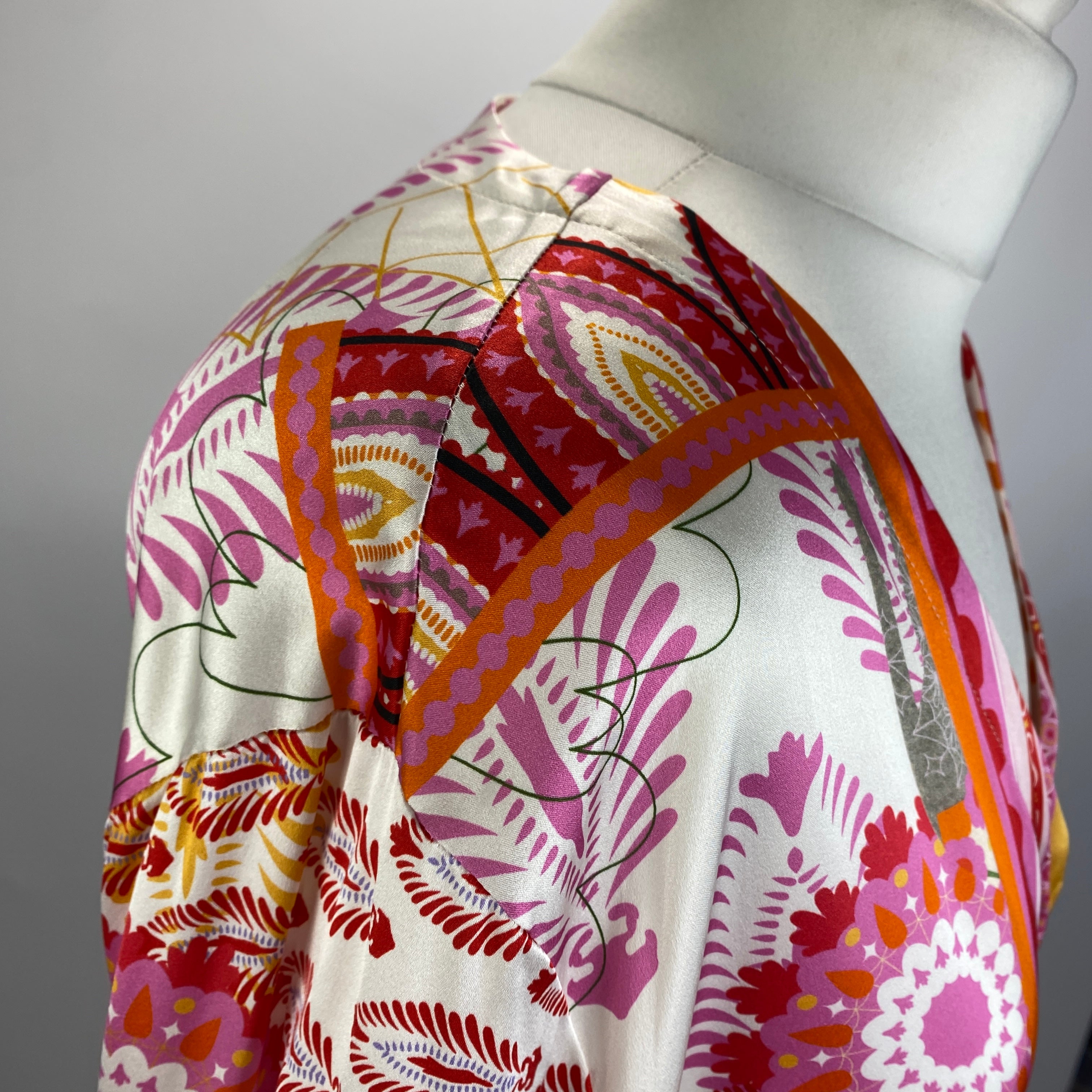Herzen's Angelegenheit £345 Pink Goji Silk Tonic Dress XL