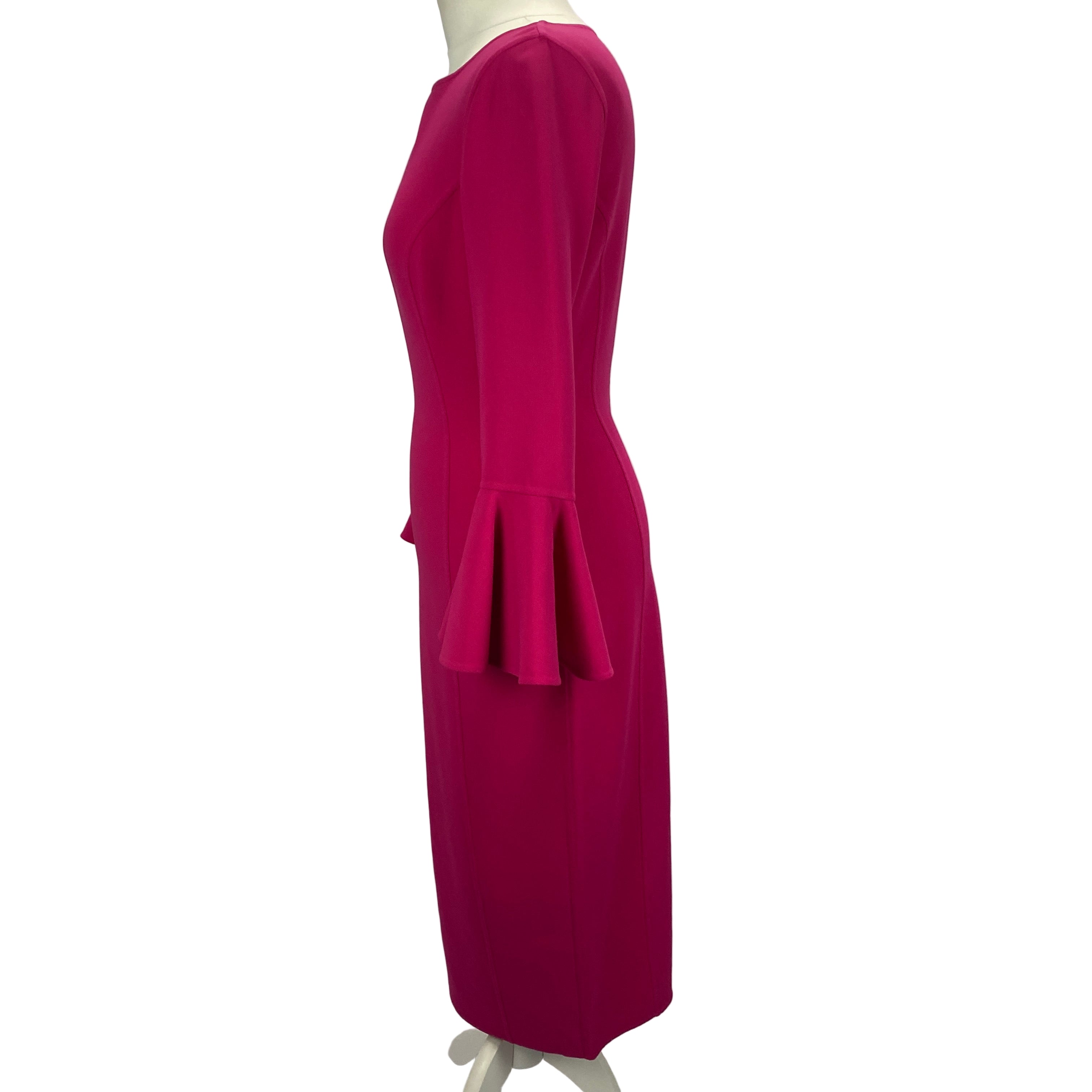 Michael Kors New £1790 Fuchsia Wool Midi Dress M
