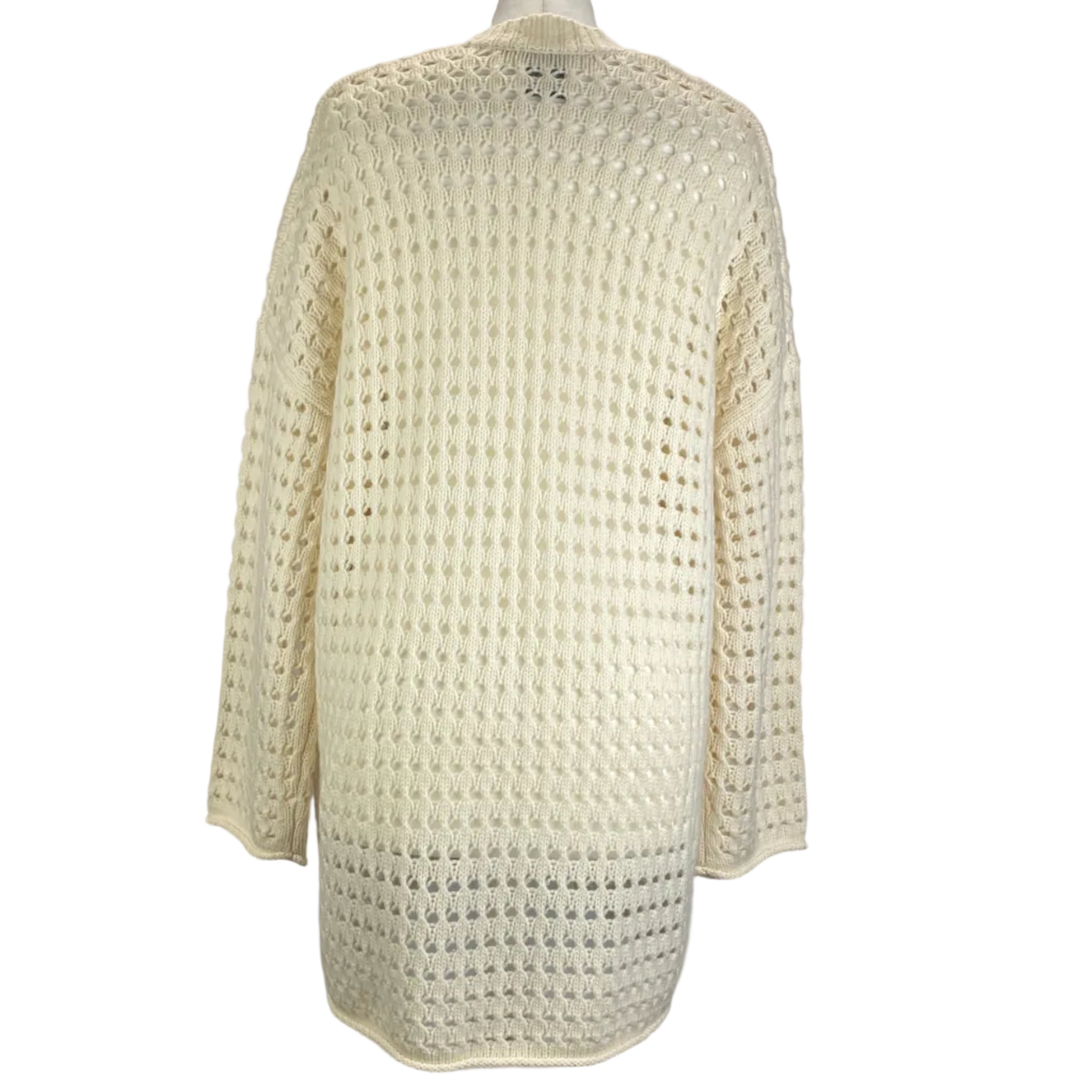 Allude New £355 Cream Cashmere Mix Longline Cardigan M