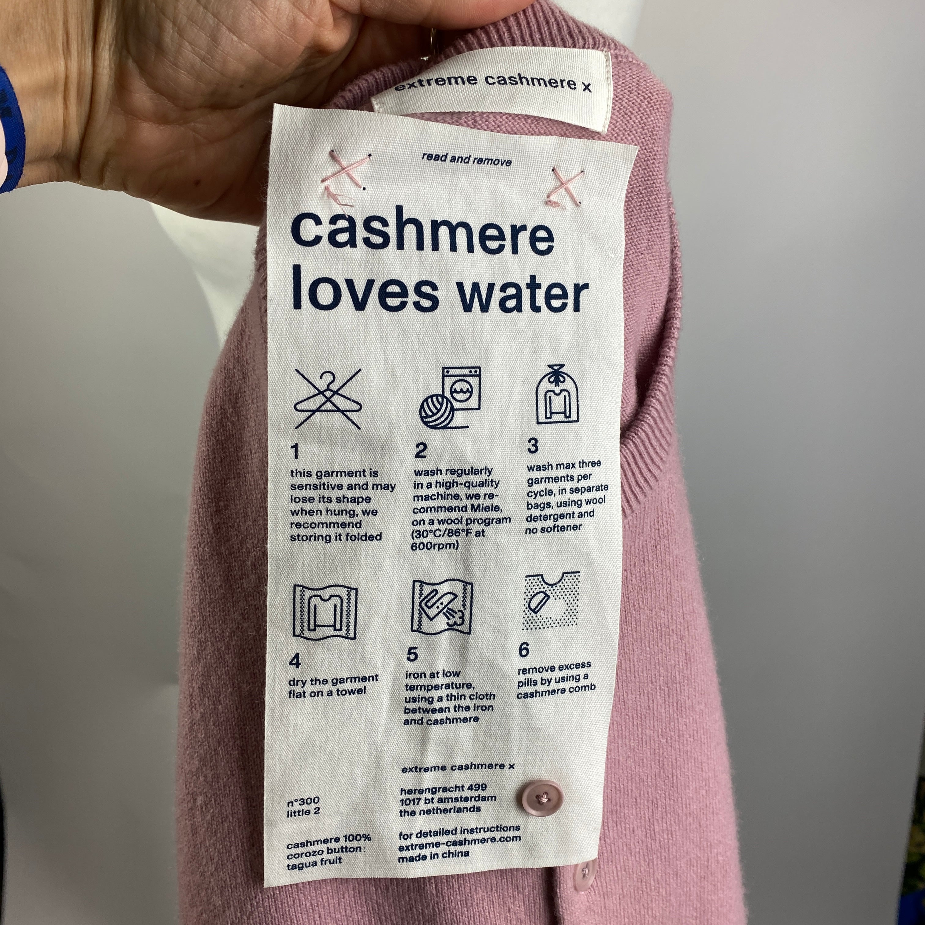 Extreme Cashmere New £290 Orchid Cashmere No300 Cardigan XS