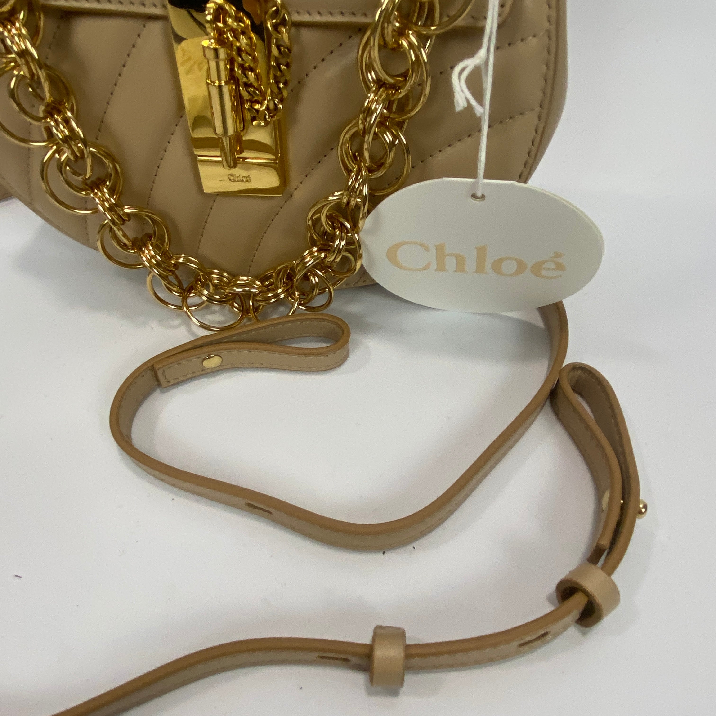 Chloe New £1400 Beige Leather Drew Bijou Bag