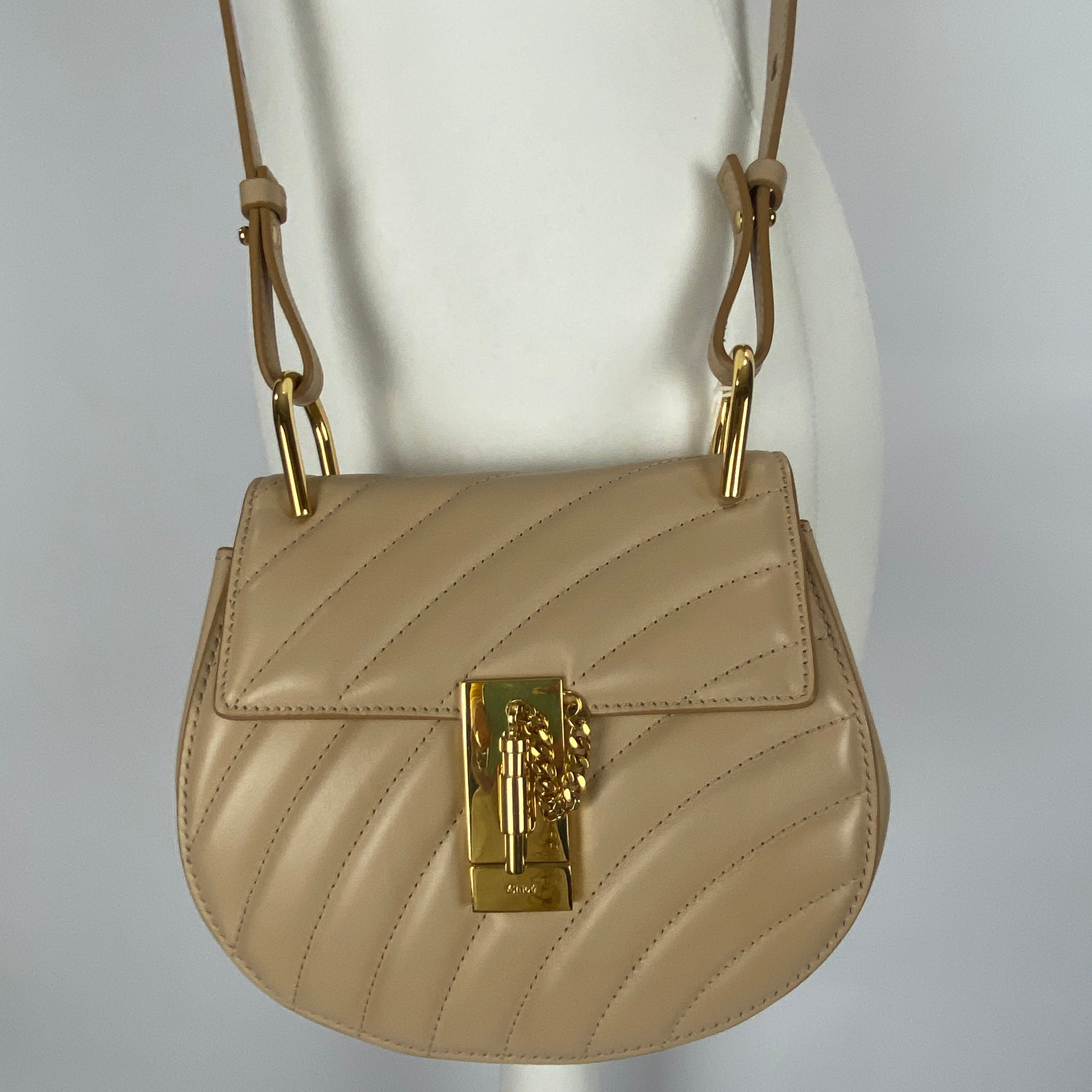 Chloe New £1400 Beige Leather Drew Bijou Bag