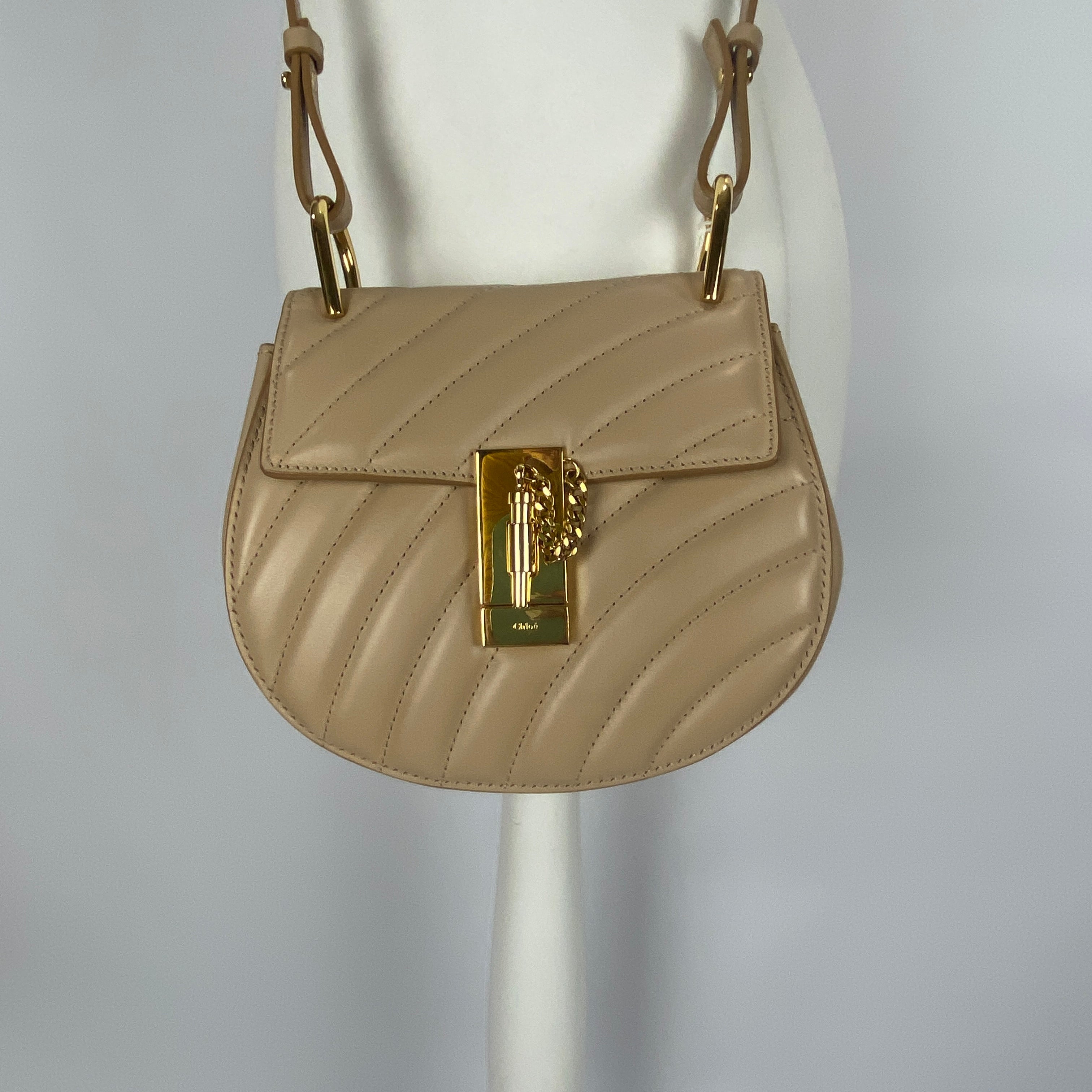 Chloe New £1400 Beige Leather Drew Bijou Bag
